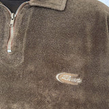 90S RUSTY TOWELLING QTR ZIP JUMPER - L