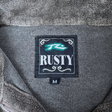 90S RUSTY TOWELLING QTR ZIP JUMPER - L