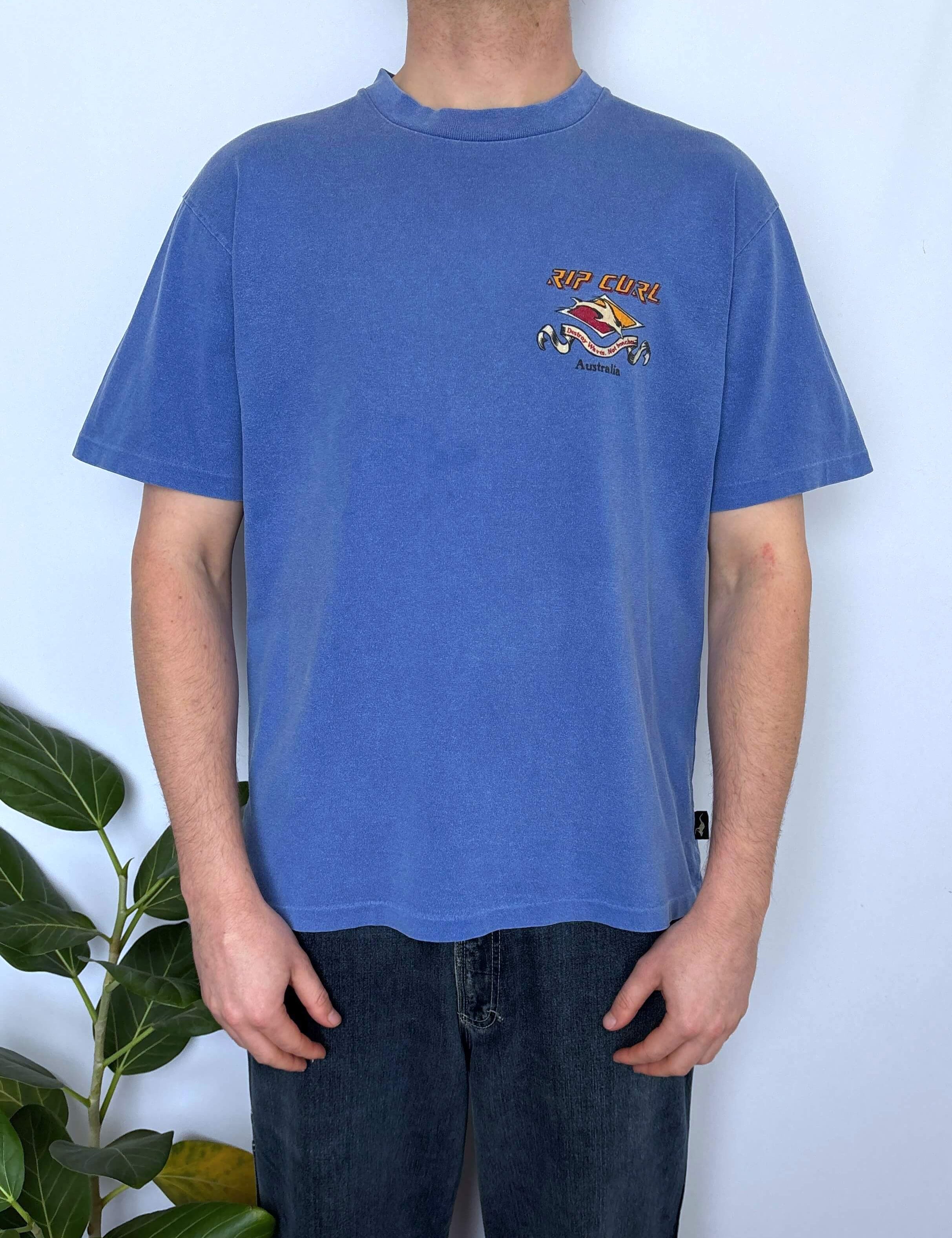 RARE FADED 90S RIP CURL DOLPHIN TEE - M
