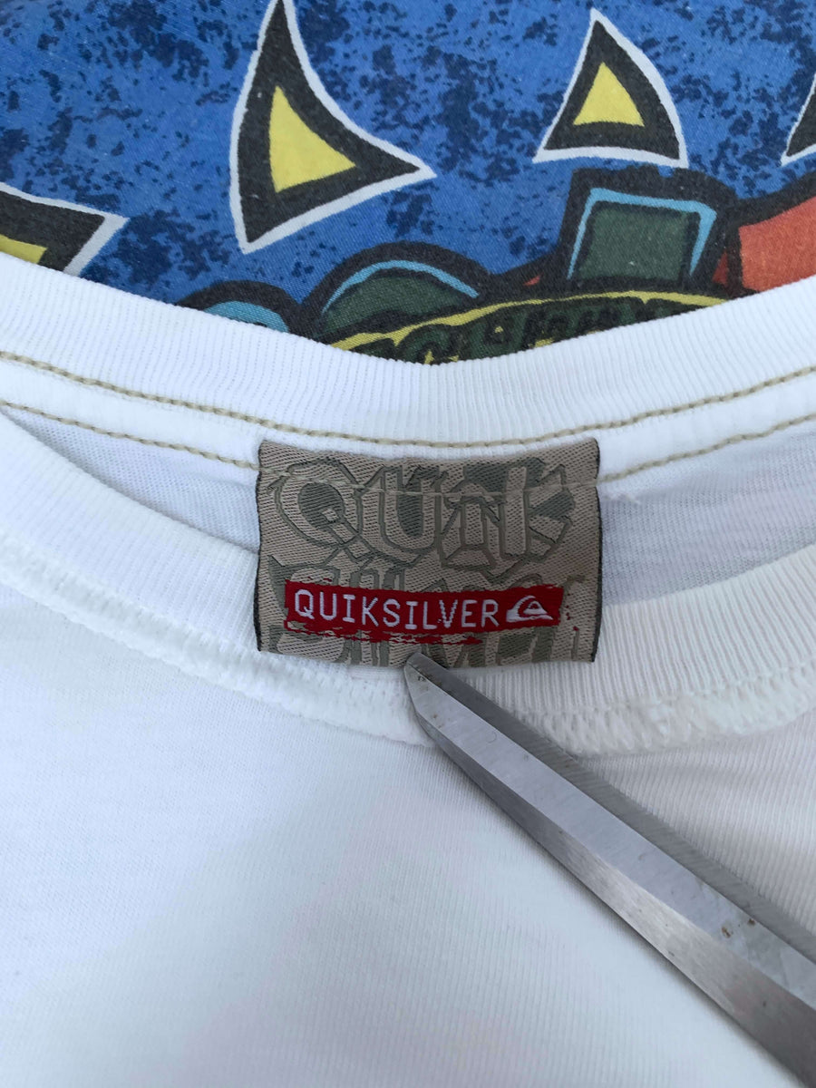 VINTAGE QUIKSILVER SPELLOUT TEE - S