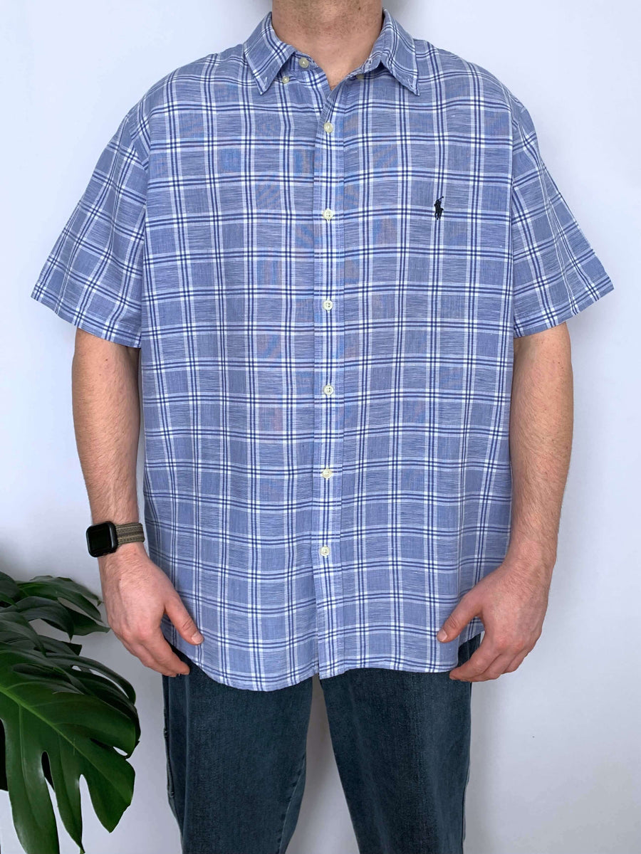 VINTAGE RALPH LAUREN CHECK BUTTON UP - XL