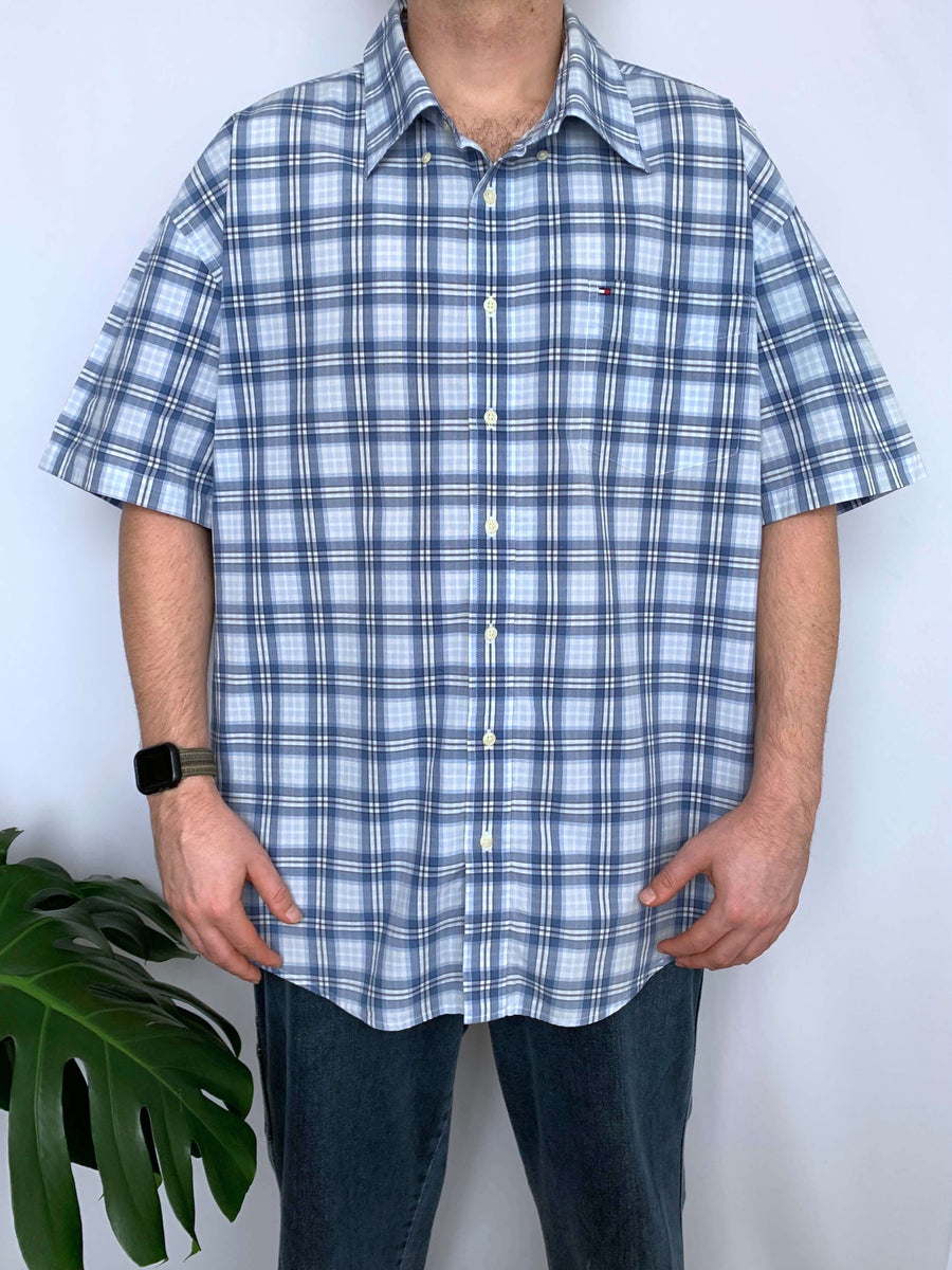 VINTAGE TOMMY CHECK BUTTON UP - XL/XXL