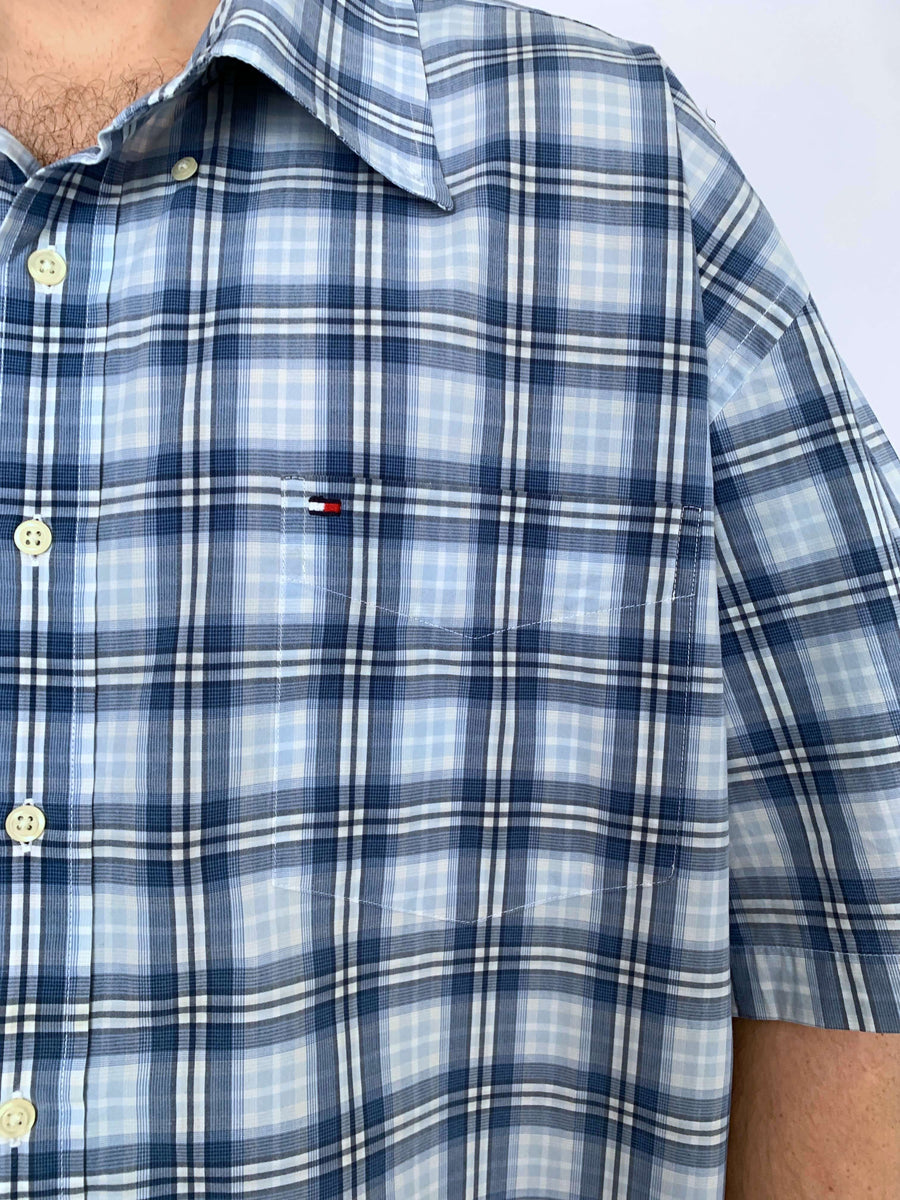 VINTAGE TOMMY CHECK BUTTON UP - XL/XXL