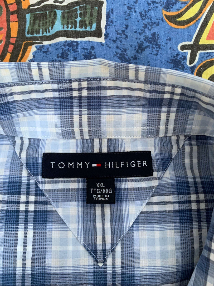 VINTAGE TOMMY CHECK BUTTON UP - XL/XXL