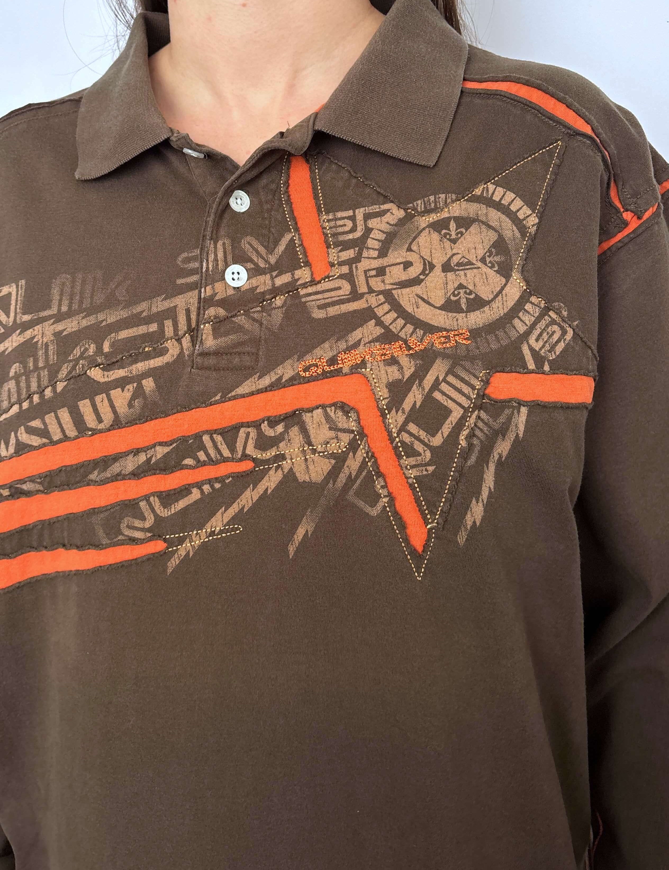 VINTAGE QUIKSILVER LONG SLEEVE POLO - M