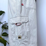 BAGGY VINTAGE QUIKSILVER ADJUSTABLE CARGO SHORTS - L/XL