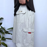 BAGGY VINTAGE QUIKSILVER ADJUSTABLE CARGO SHORTS - L/XL