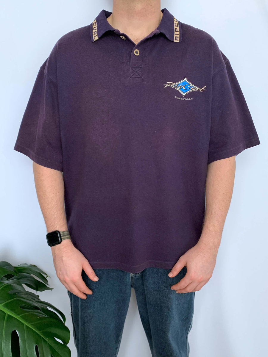 90S RIP CURL POLO SHIRT - L