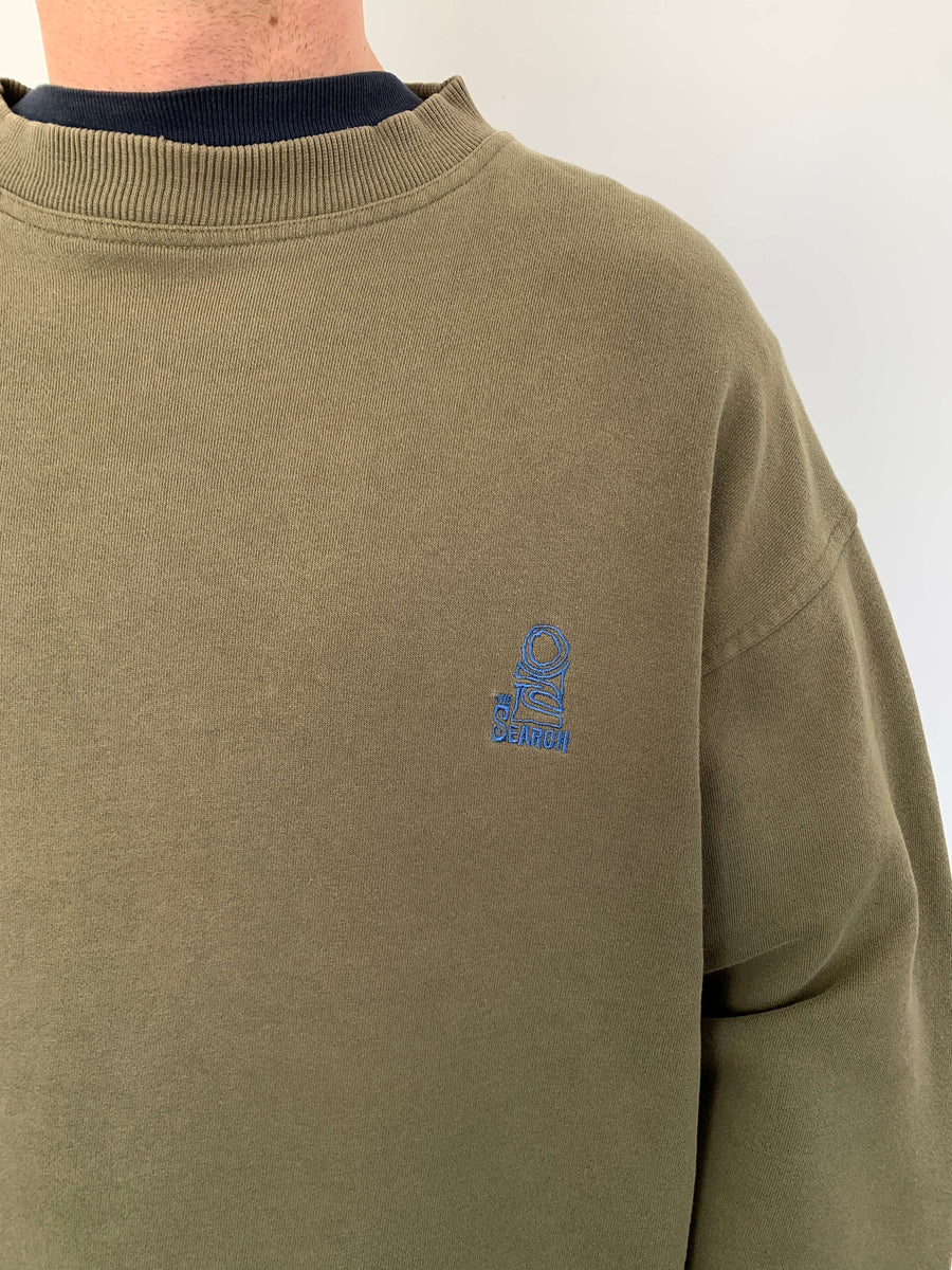 90S RIP CURL 'THE SEARCH' EMBROIDERED LOGO CREWNECK