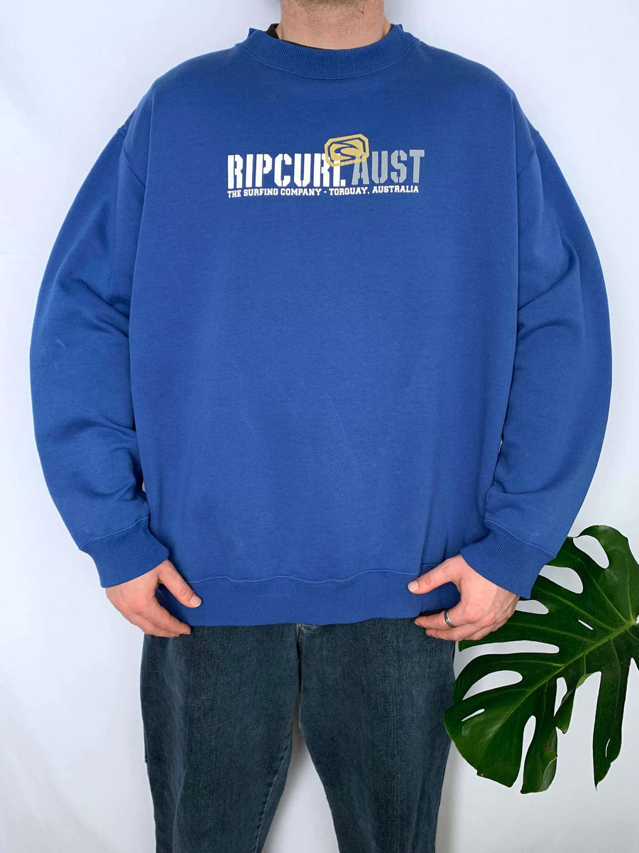 BAGGY VINTAGE RIP CURL FRONT HIT CREWNECK - XL