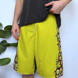 BAGGY Y2K QUIKSILVER HIBISCUS BOARDIES - 34"