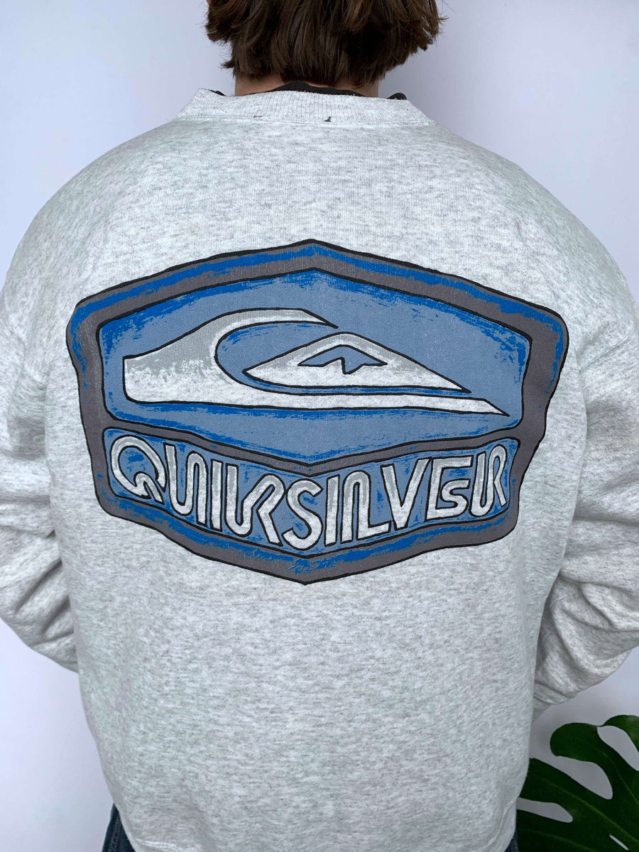 90S QUIKSILVER BIG LOGO CREWNECK - M