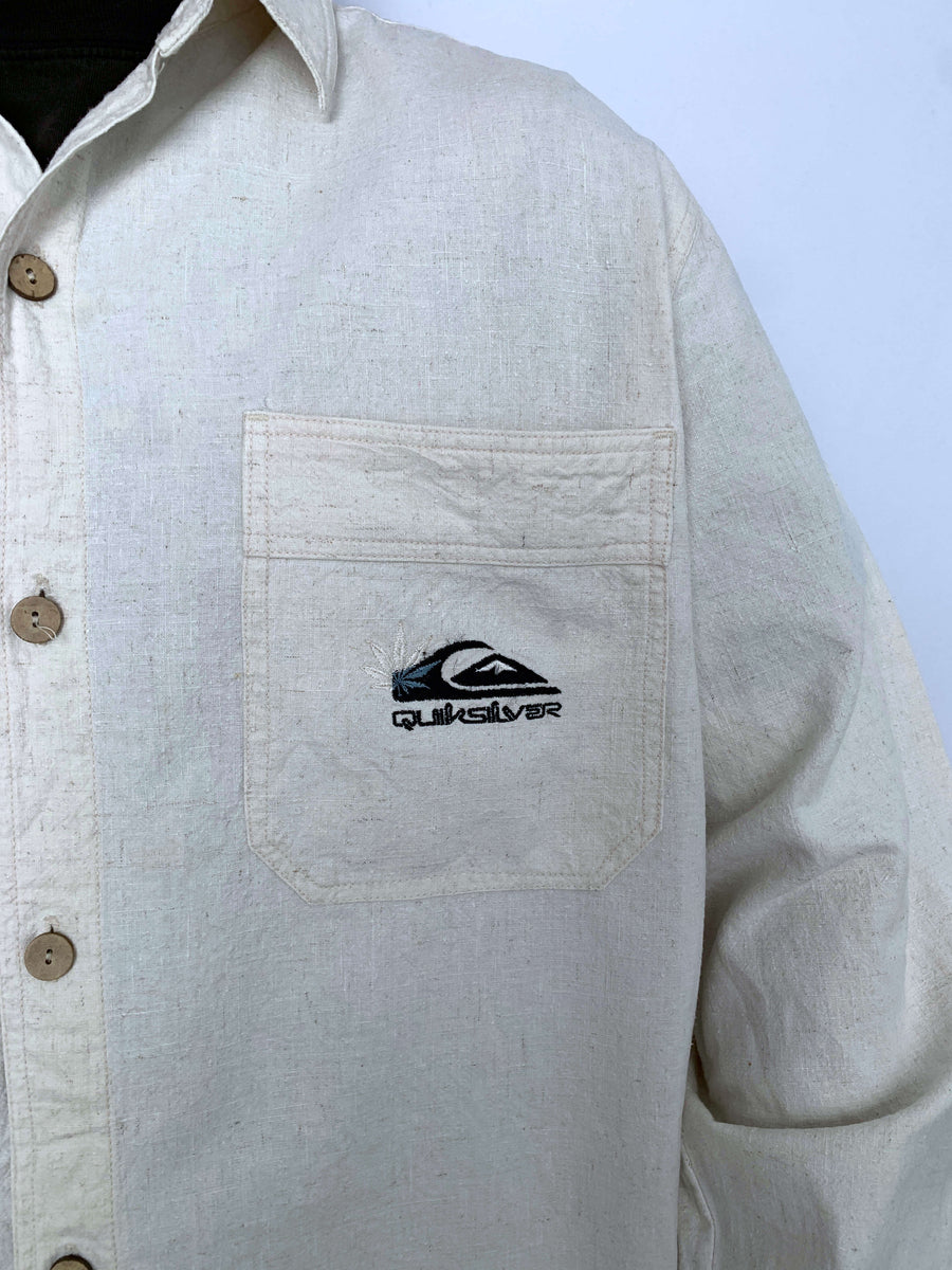 THICK 90S QUIKSILVER HEMP OVERSHIRT - M/L