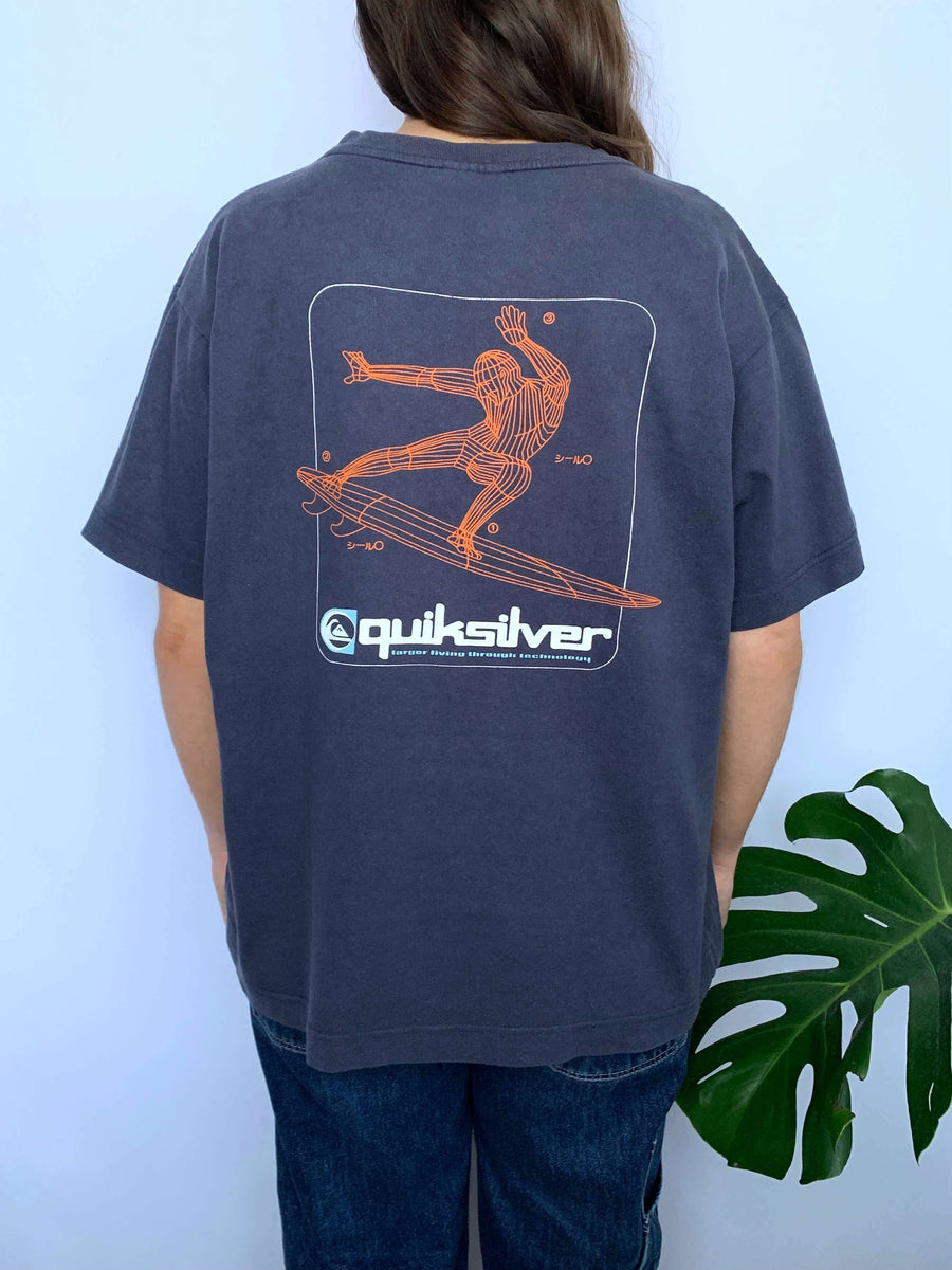 FADED NAVY VINTAGE QUIKSILVER SURFER TEE - S