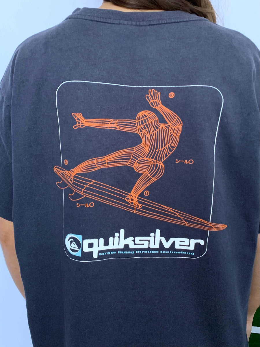 FADED NAVY VINTAGE QUIKSILVER SURFER TEE - S