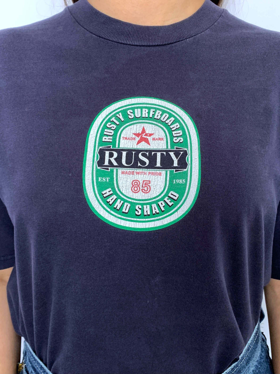 VINTAGE RUSTY BEER LABEL TEE - S/10