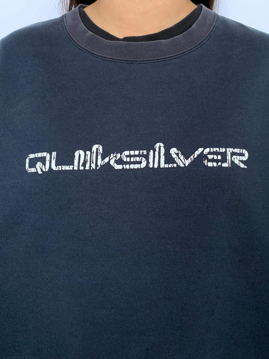 VINTAGE QUIKSILVER LOGO/SPELLOUT CREWNECK - M