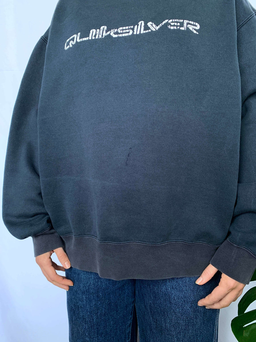 VINTAGE QUIKSILVER LOGO/SPELLOUT CREWNECK - M