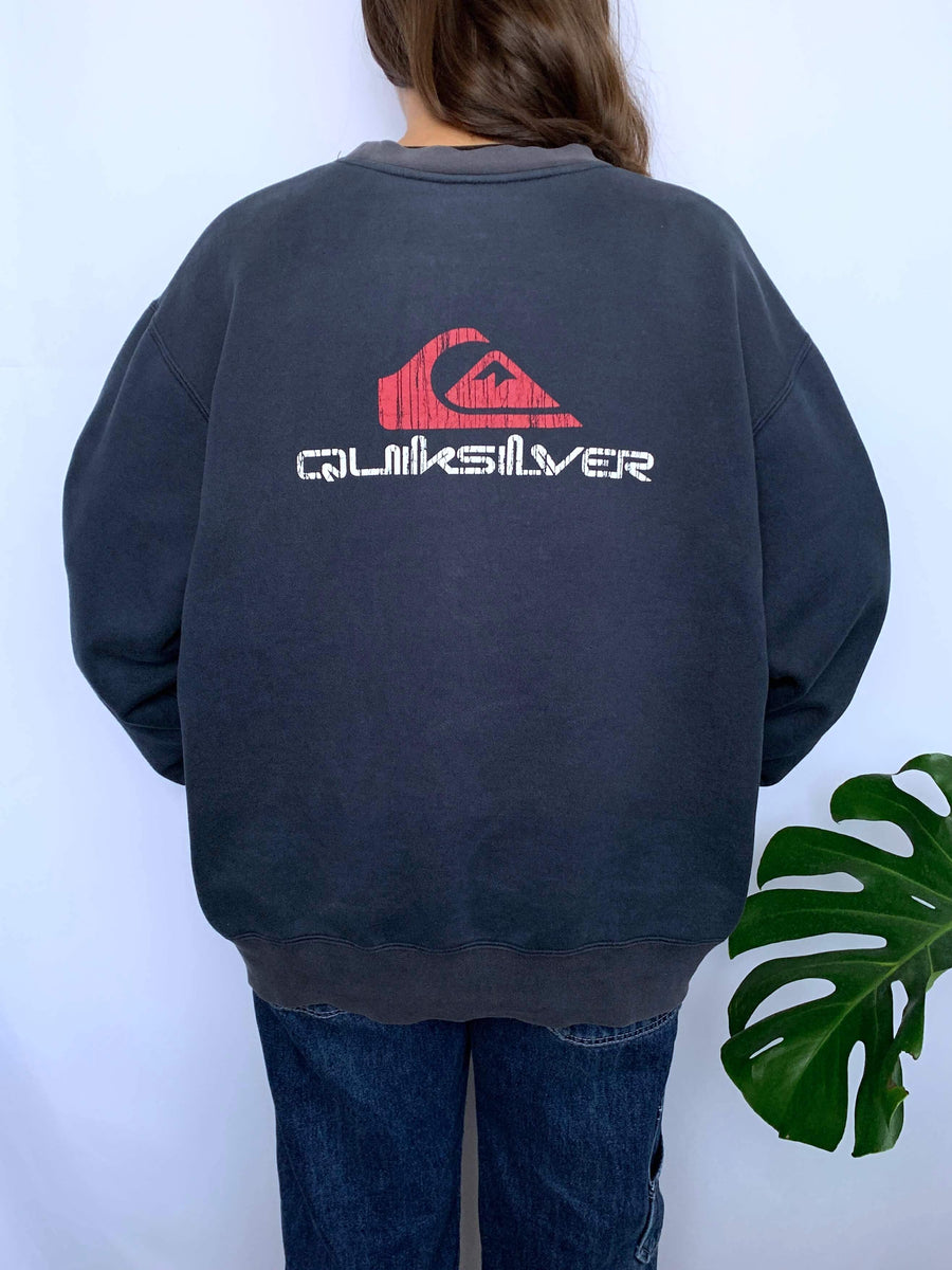 VINTAGE QUIKSILVER LOGO/SPELLOUT CREWNECK - M