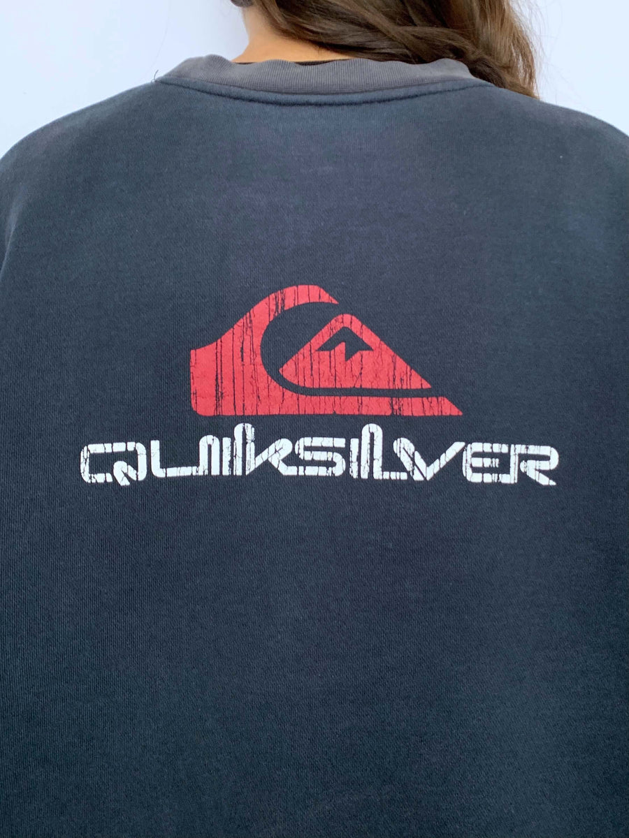 VINTAGE QUIKSILVER LOGO/SPELLOUT CREWNECK - M