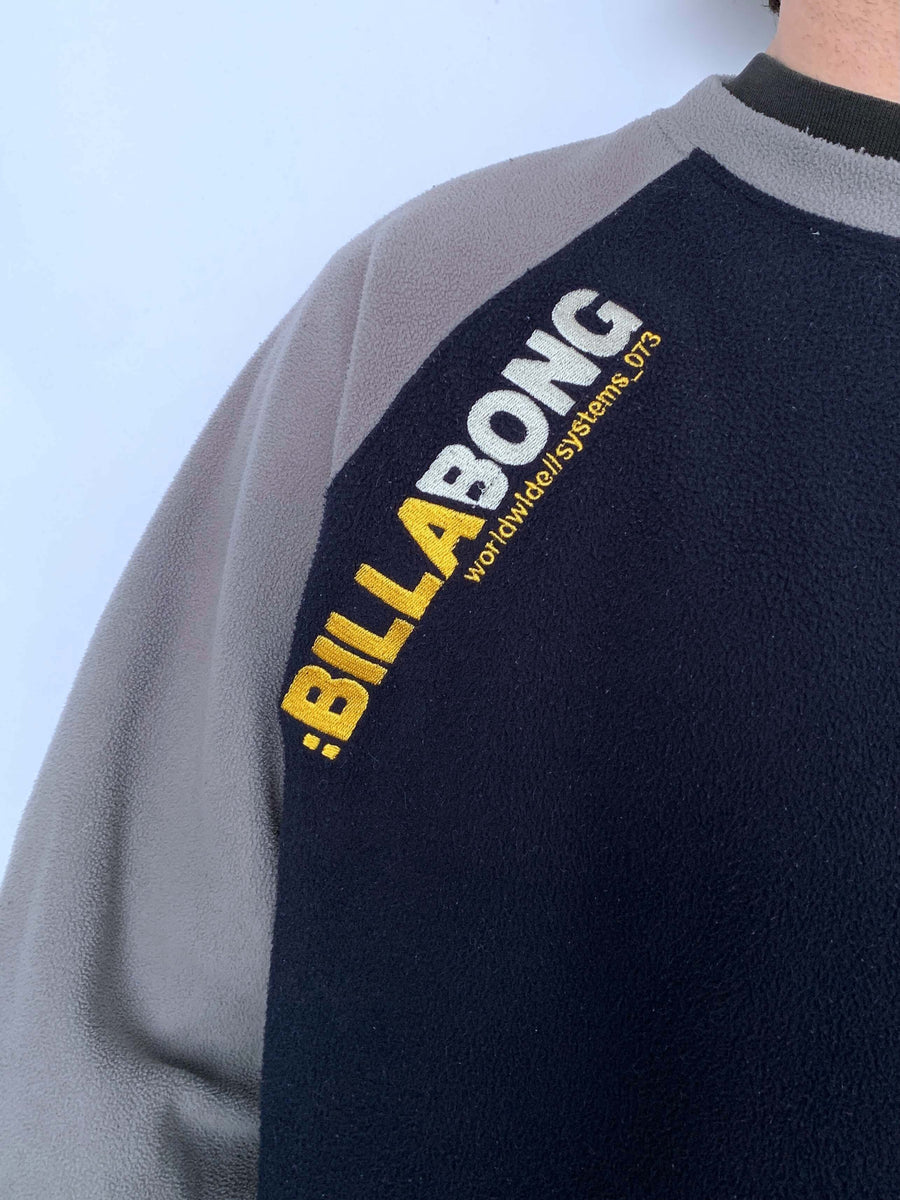 VINTAGE BILLABONG TWO-TONE FLEECE JUMPER - L/XL