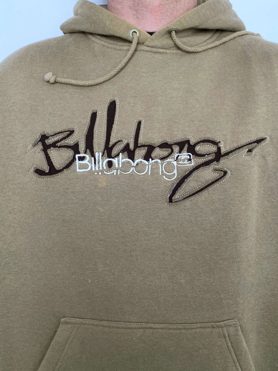 COMFY VINTAGE BILLABONG SPELLOUT HOODIE - L