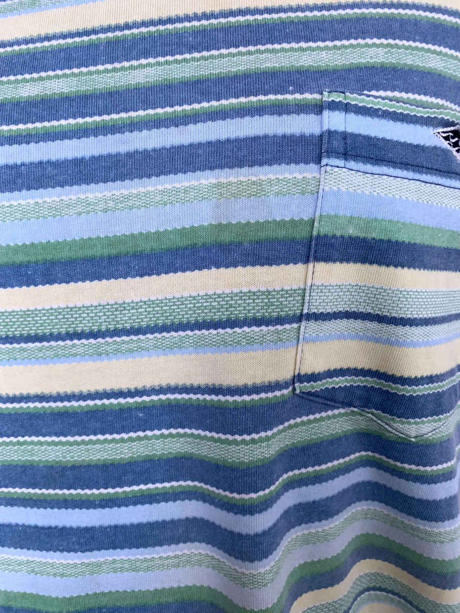 90S BILLABONG POCKET LOGO STRIPE TEE - XL/XXL