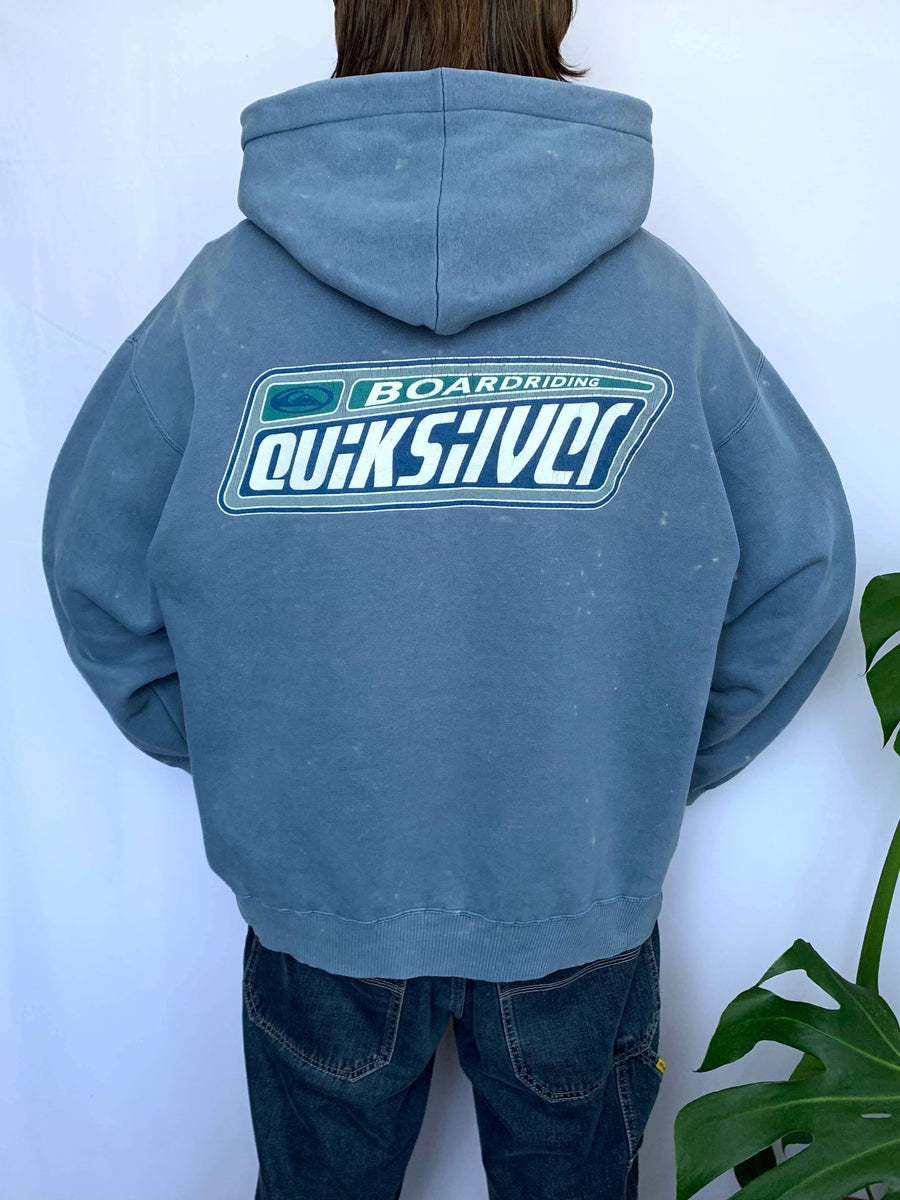 FADED 90S QUIKSILVER BIG GRAPHIC HOODIE - L/XL