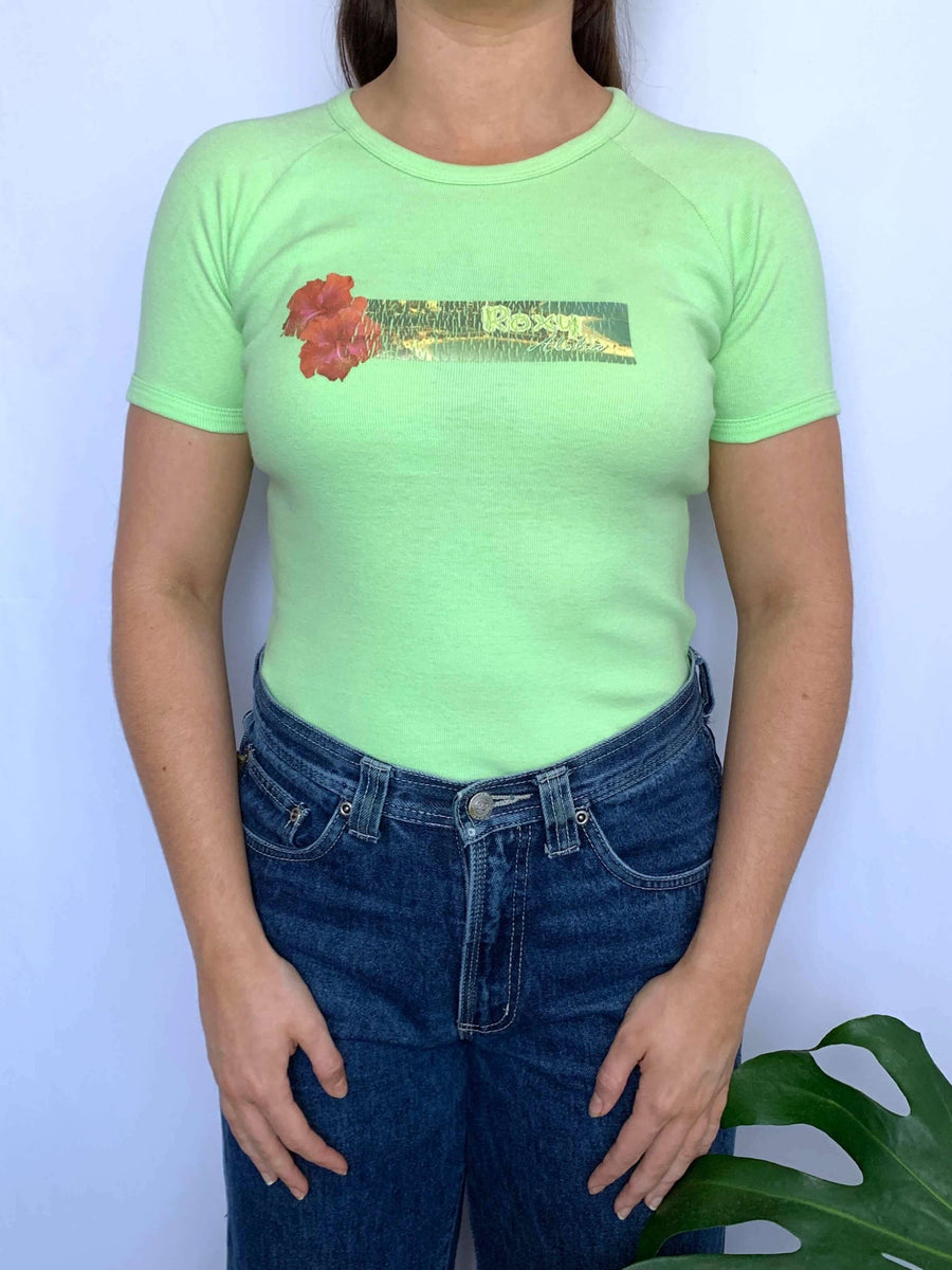 VINTAGE ROXY RIBBED BABY TEE - 6/8