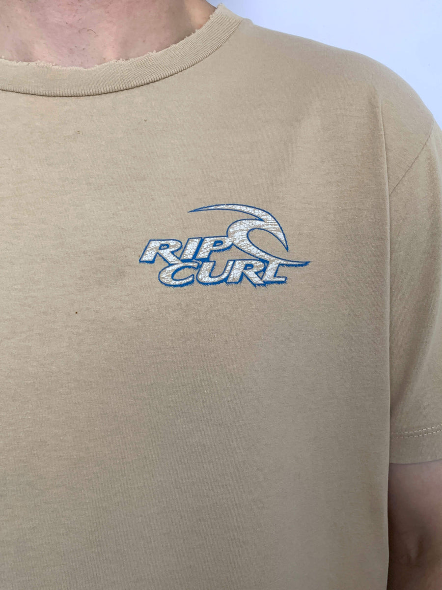 VINTAGE RIP CURL BIG SPELLOUT/LOGO TEE - M