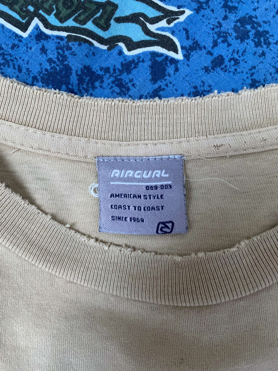 VINTAGE RIP CURL BIG SPELLOUT/LOGO TEE - M