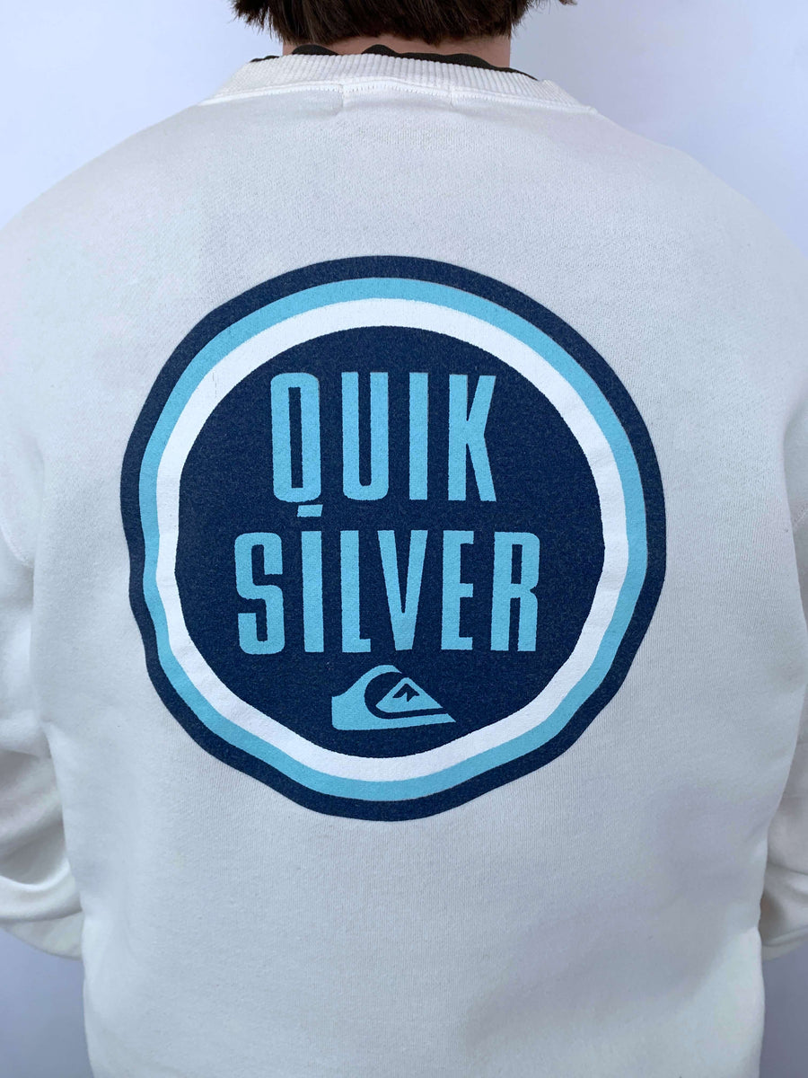 CREAM 90S QUIKSILVER HUGE GRAPHIC CREWNECK - L/XL