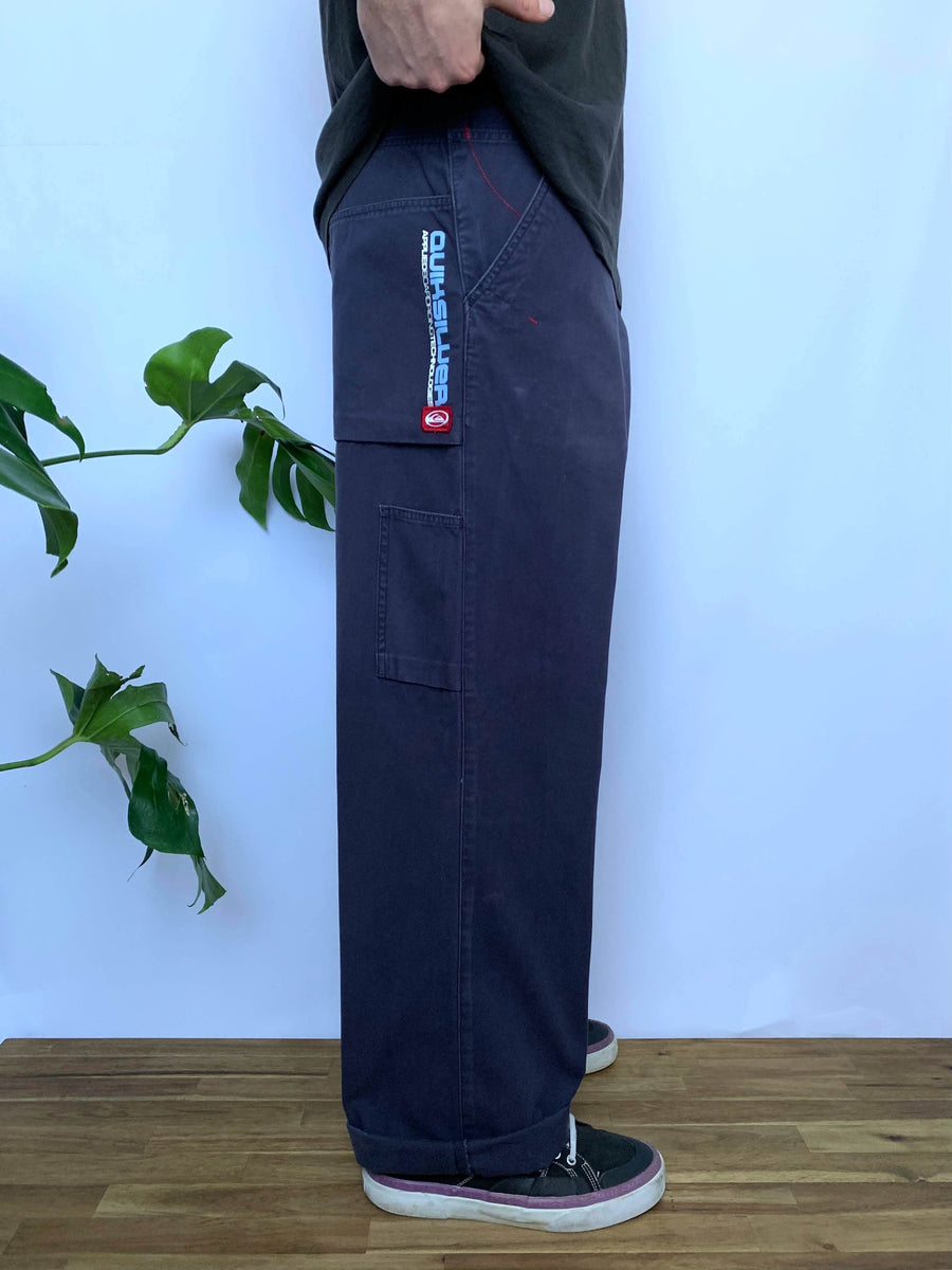 BAGGY VINTAGE QUIKSILVER COTTON PANTS - W34/35