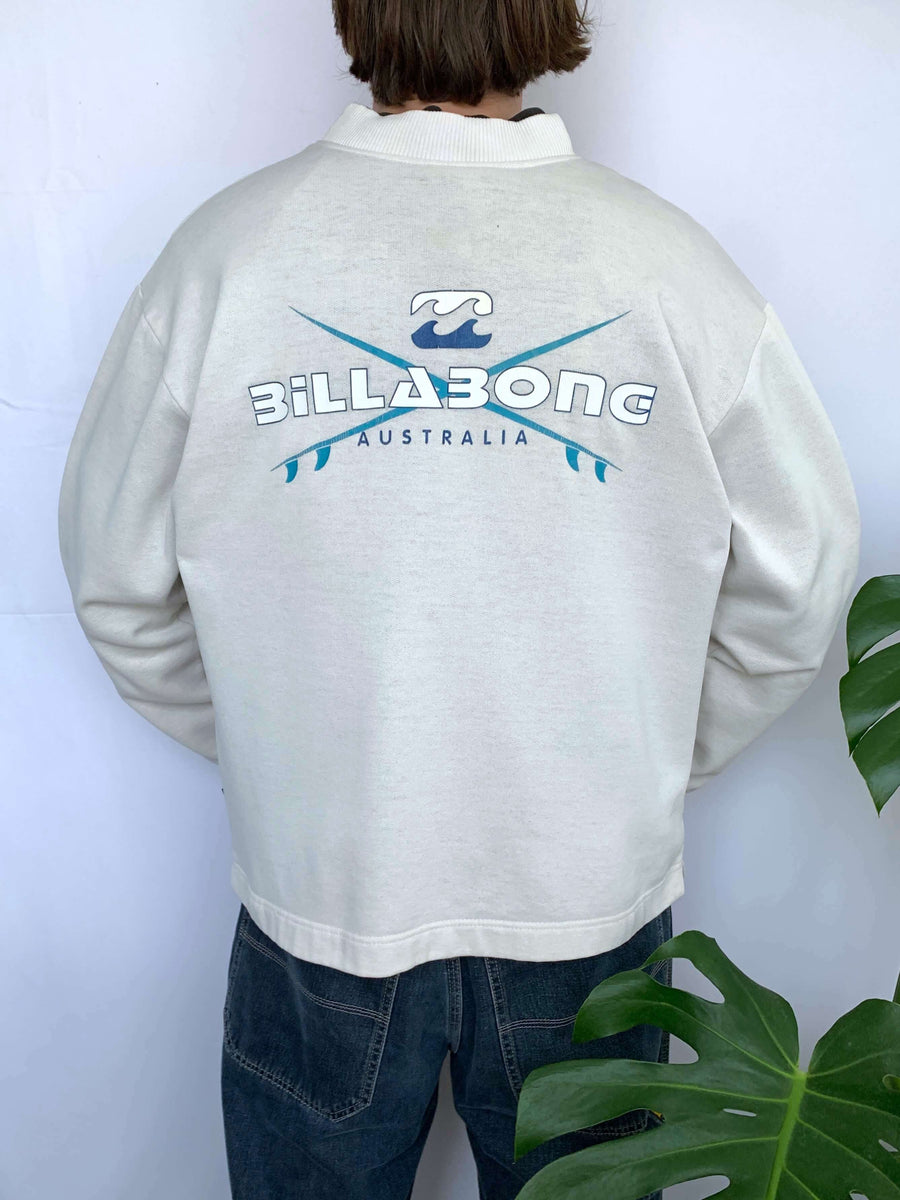 RARE 90S BILLABONG GRAPHIC MOCKNECK JUMPER - M