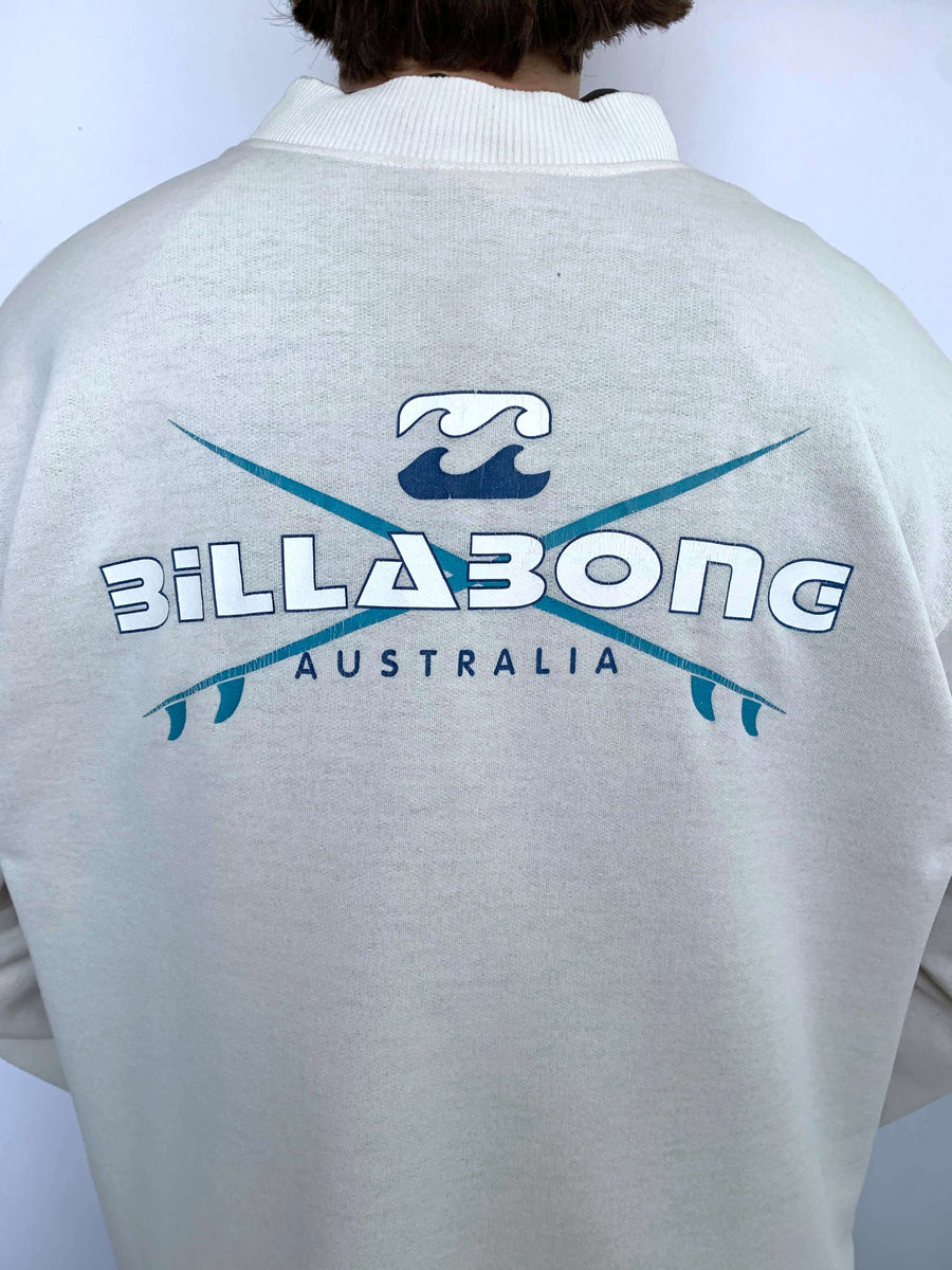 RARE 90S BILLABONG GRAPHIC MOCKNECK JUMPER - M