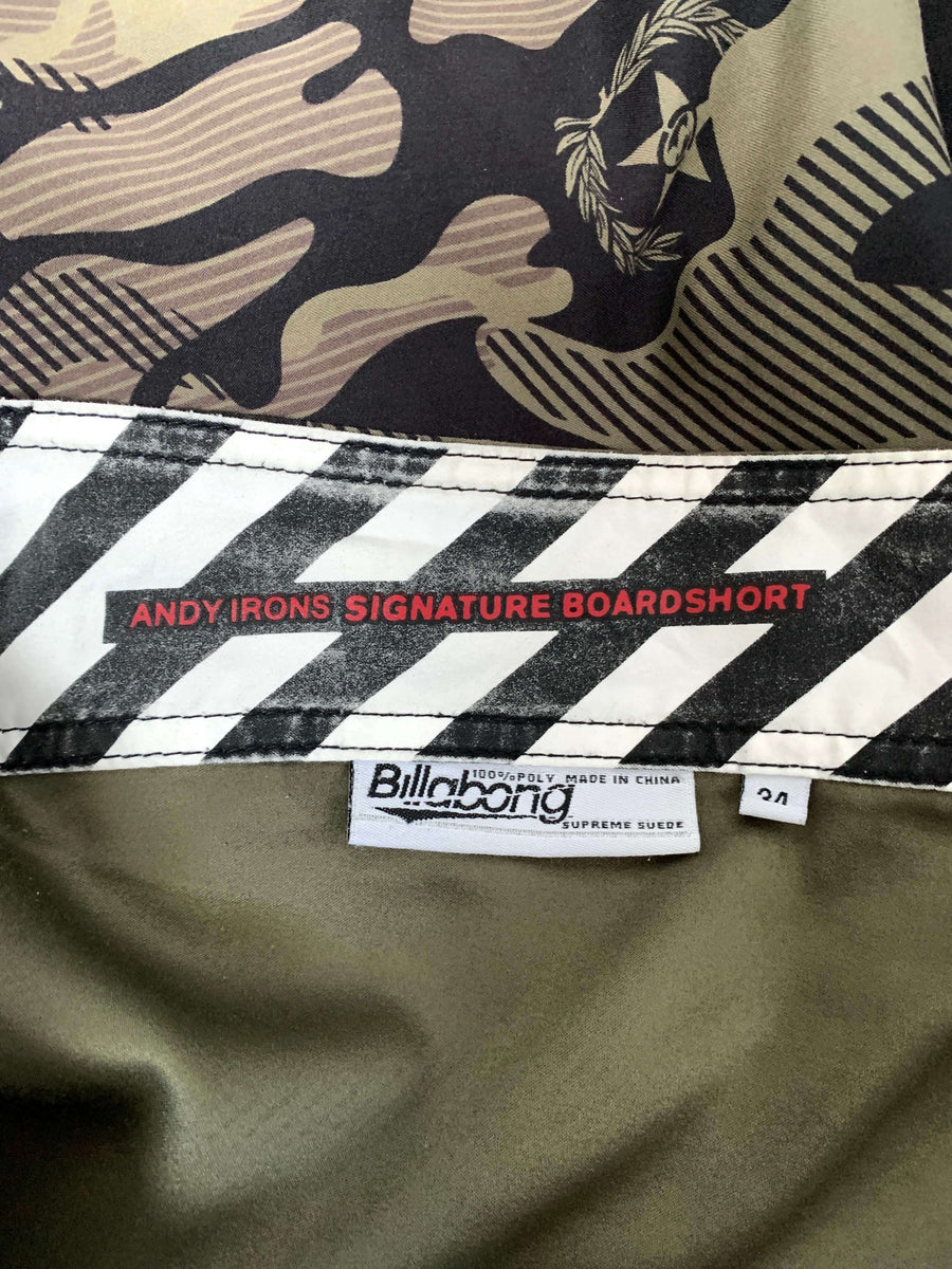 Y2K BILLABONG ANDY IRONS CAMO RISING SUN BOARDIES - W34