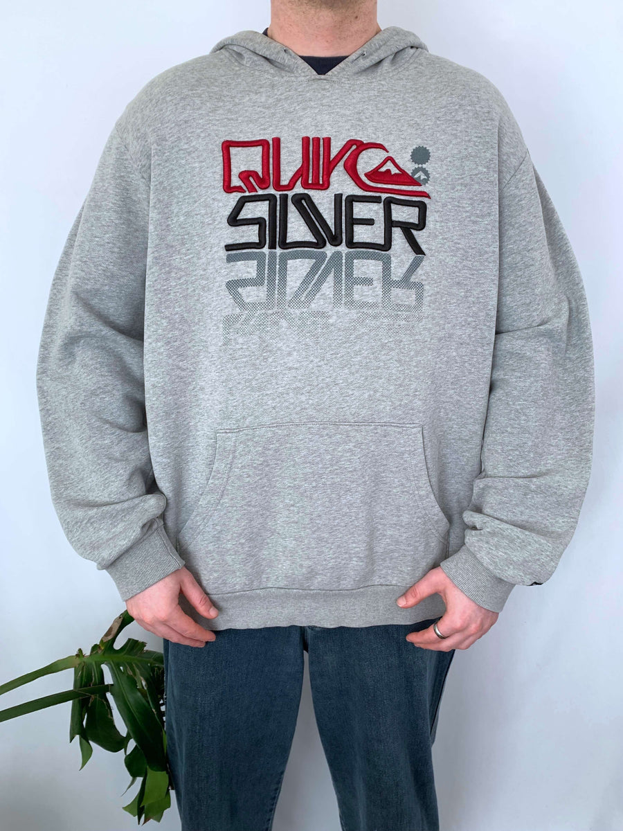 OLD SCHOOL QUIKSILVER THICK EMBROIDERY HOODIE - XL