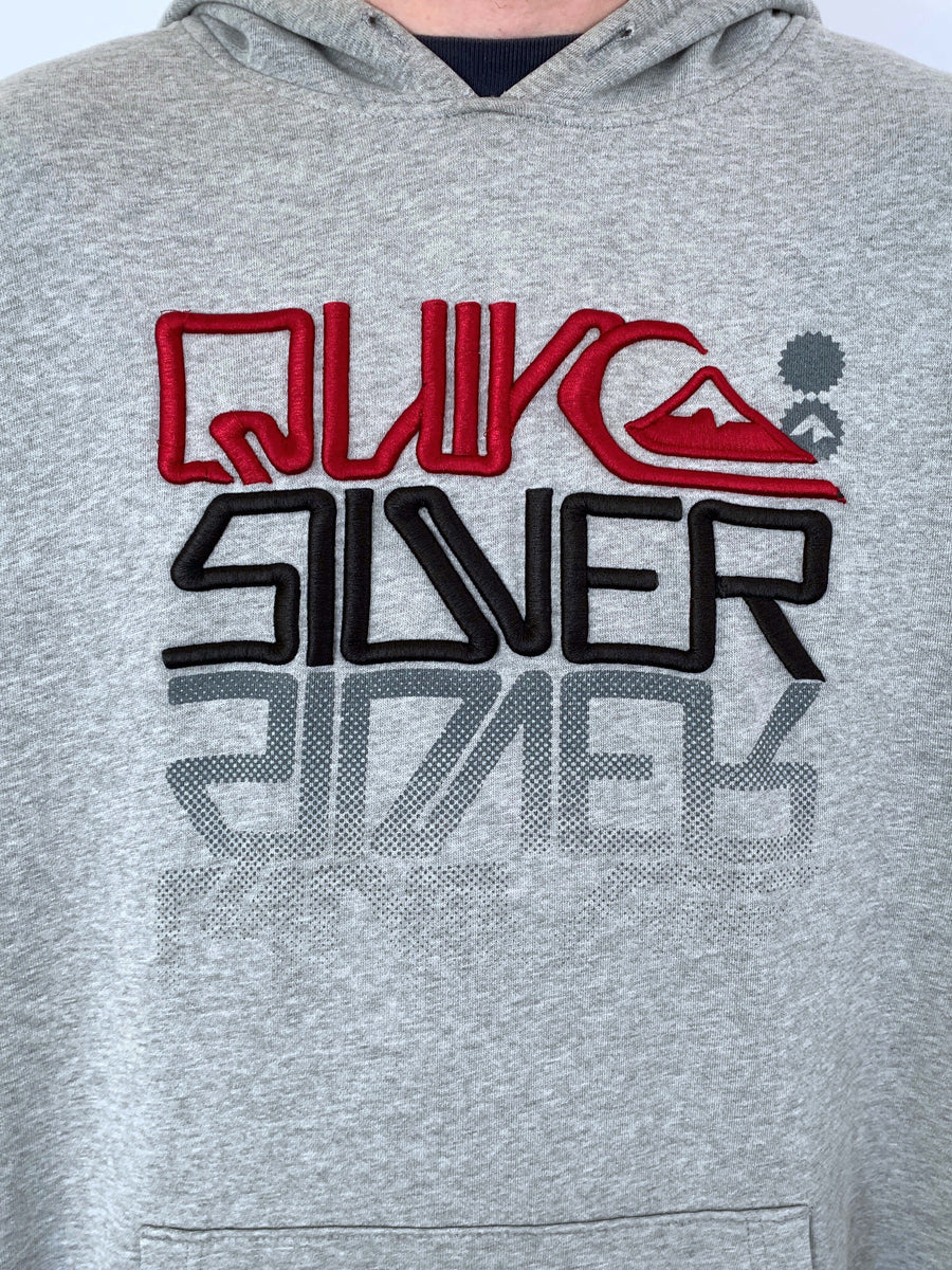 OLD SCHOOL QUIKSILVER THICK EMBROIDERY HOODIE - XL