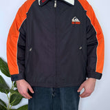 VINTAGE QUIKSILVER EMBROIDERED SPRAY JACKET - M