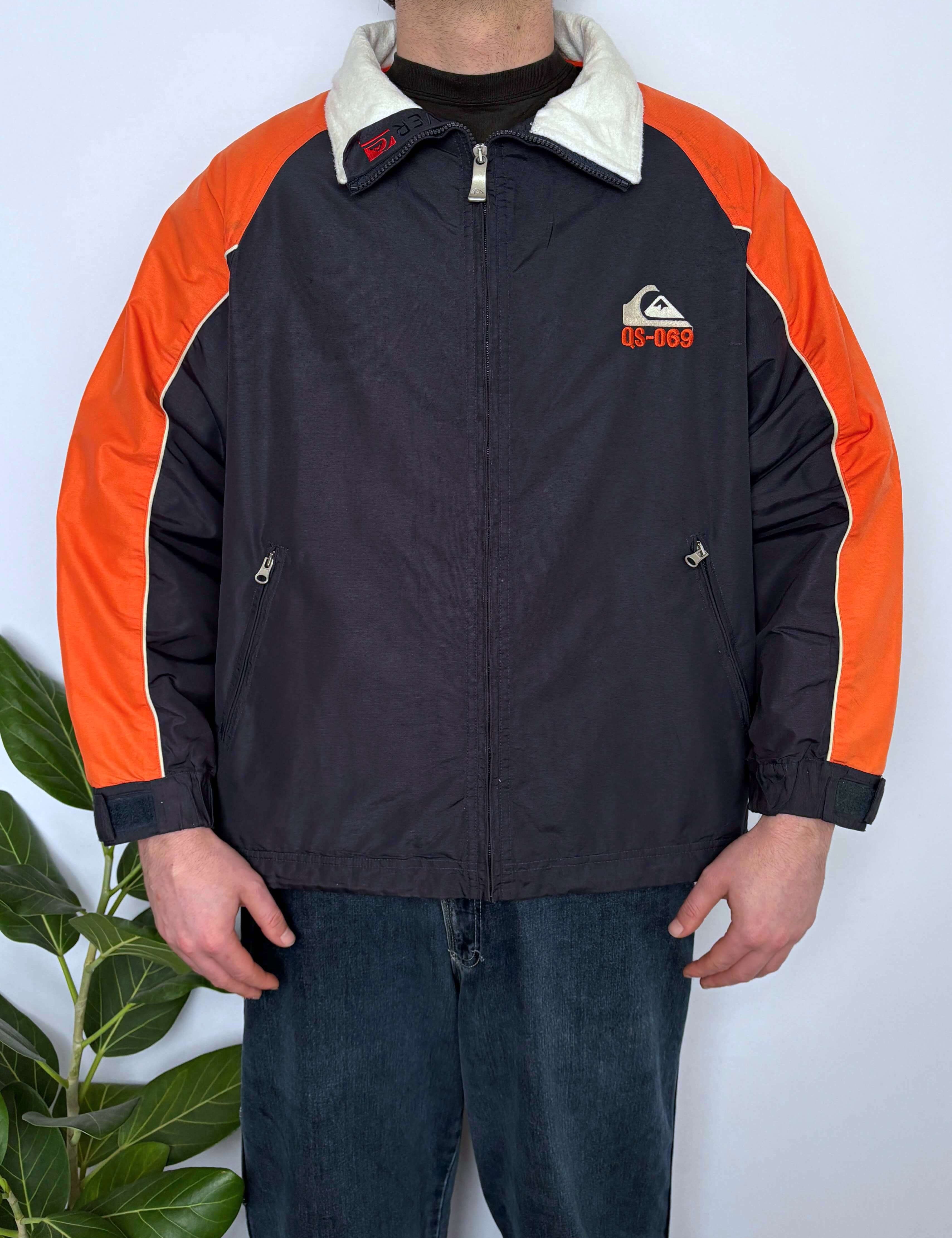 VINTAGE QUIKSILVER EMBROIDERED SPRAY JACKET - M