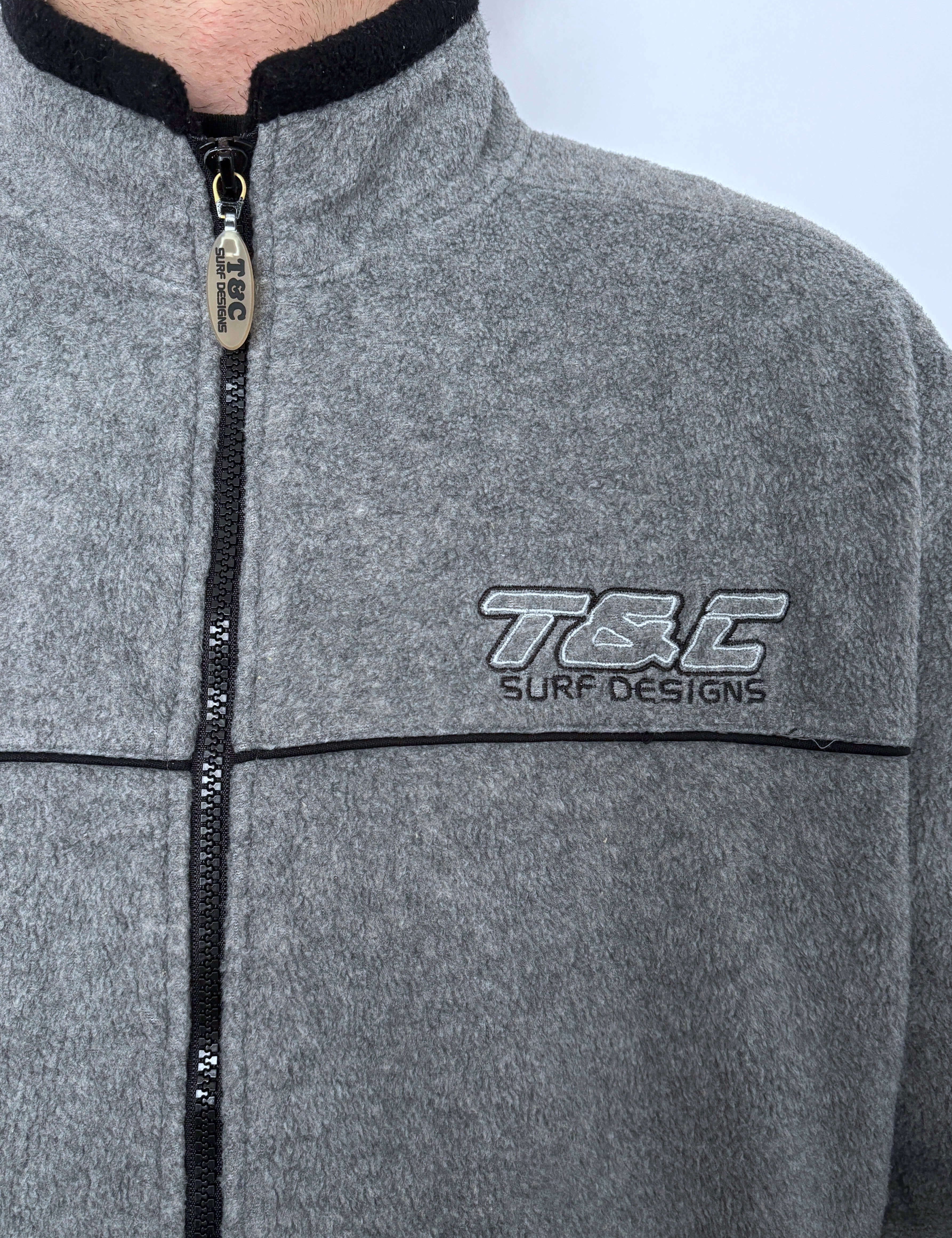 VINTAGE T&C SURF DESIGNS FLEECE ZIP UP - L