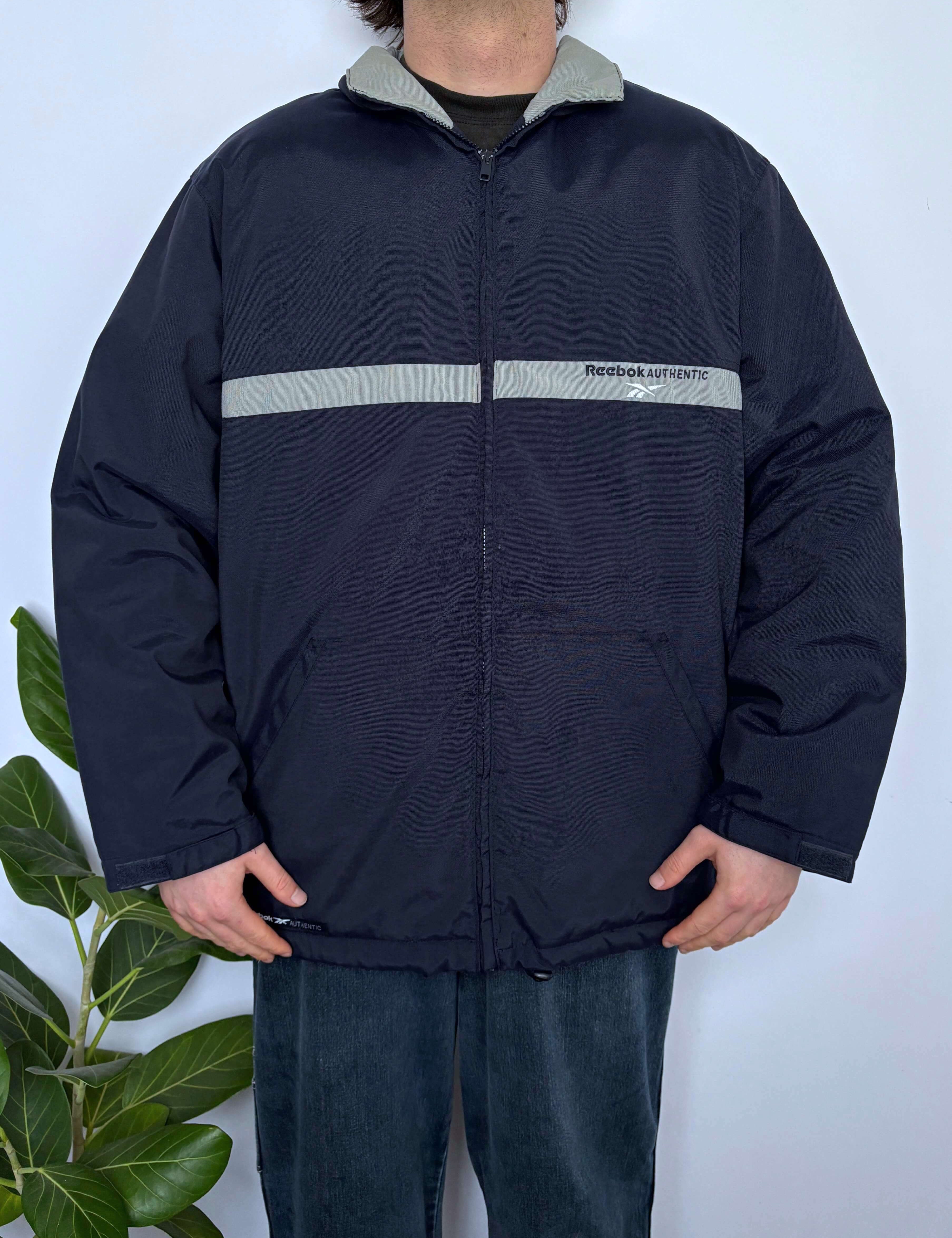 VINTAGE REEBOK EMBROIDERED TWO-TONE JACKET - L/XL