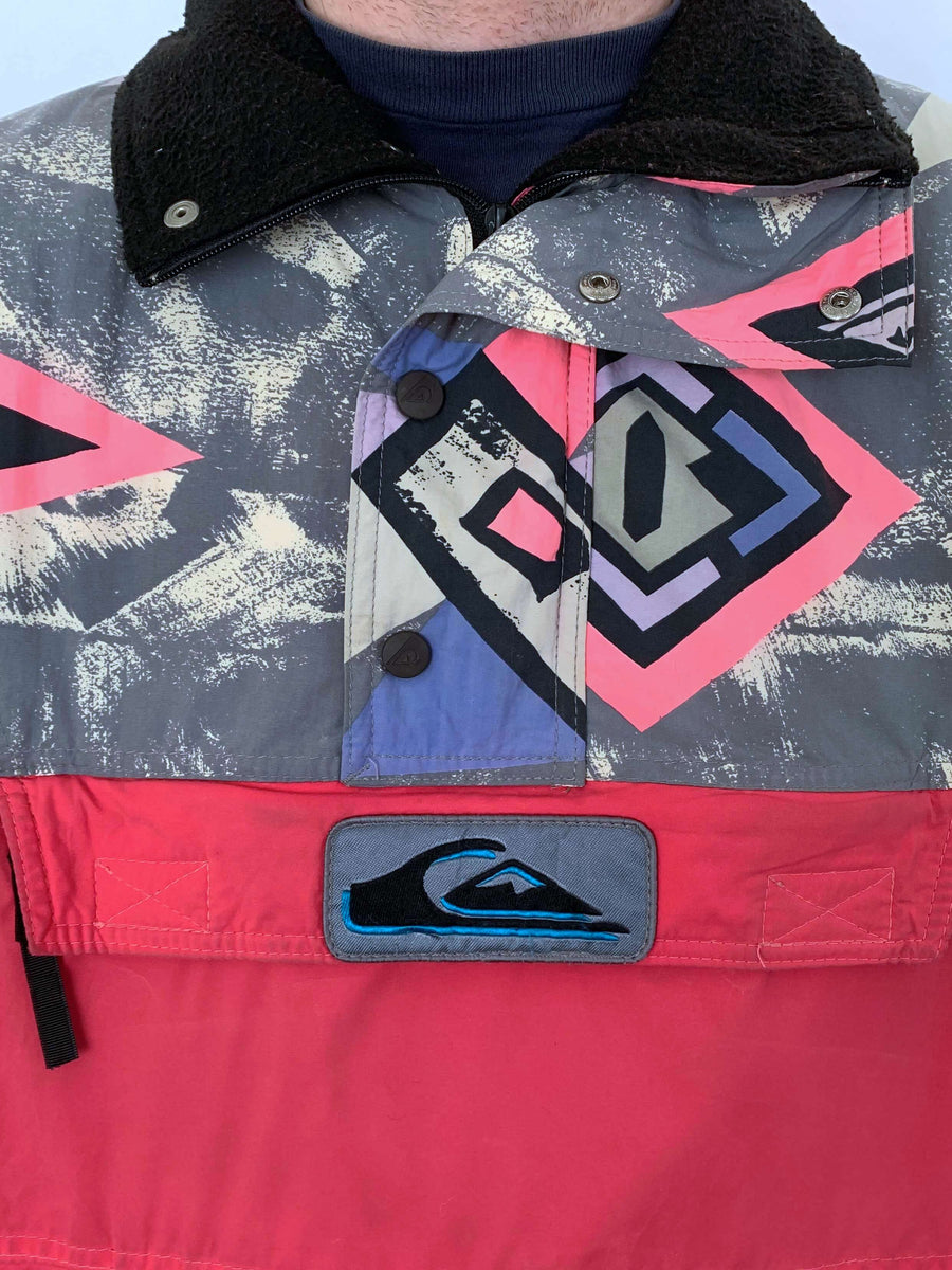 90S QUIKSILVER PATTERNED QTR ZIP JACKET