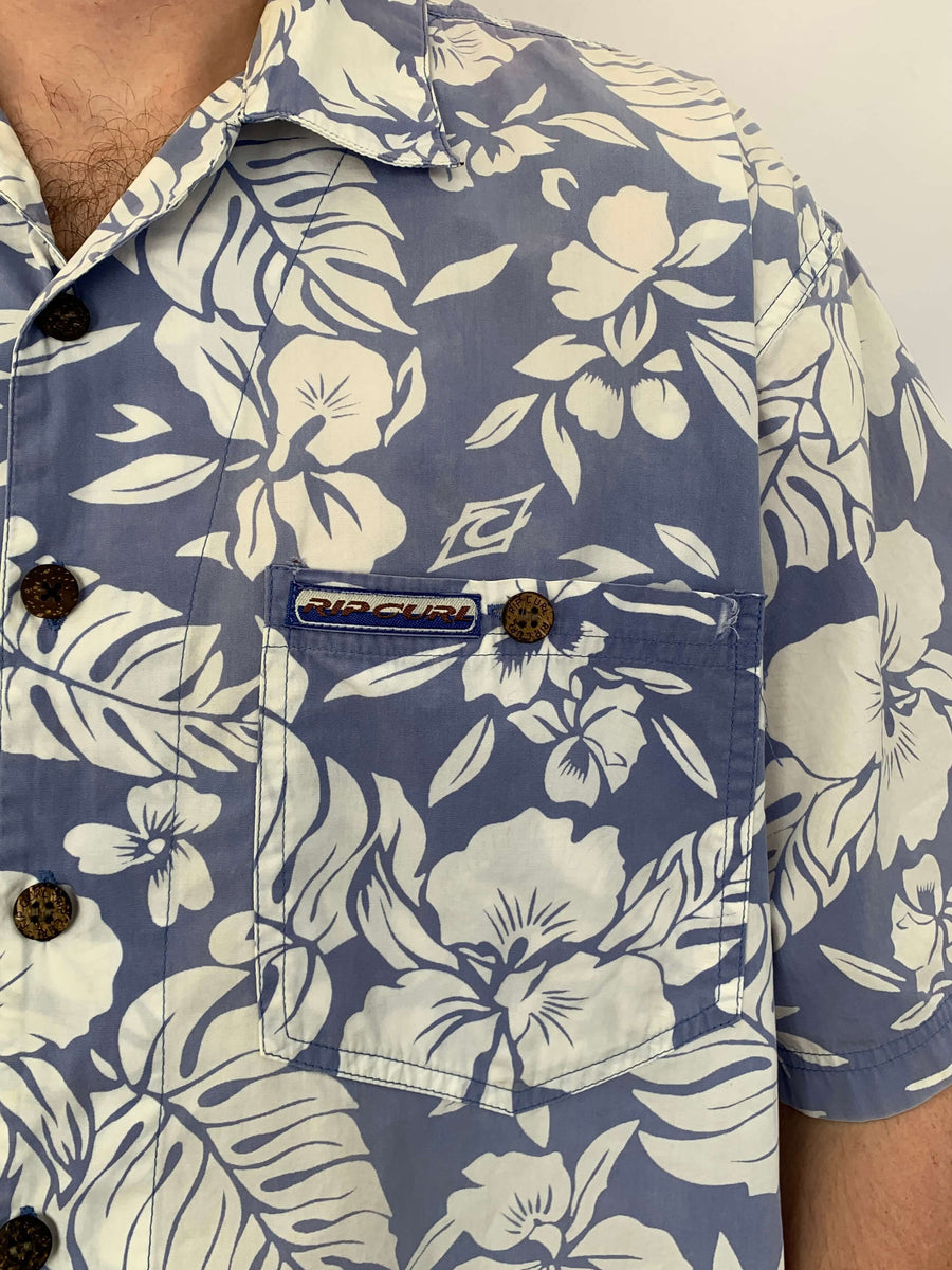 90S RIP CURL FLORAL BUTTON UP
