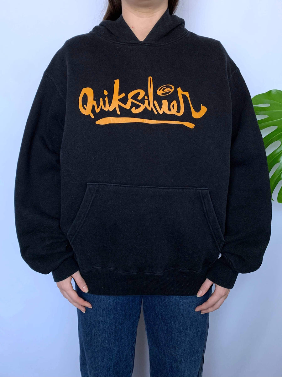 VINTAGE QUIKSILVER FRONT HIT HOODIE - M