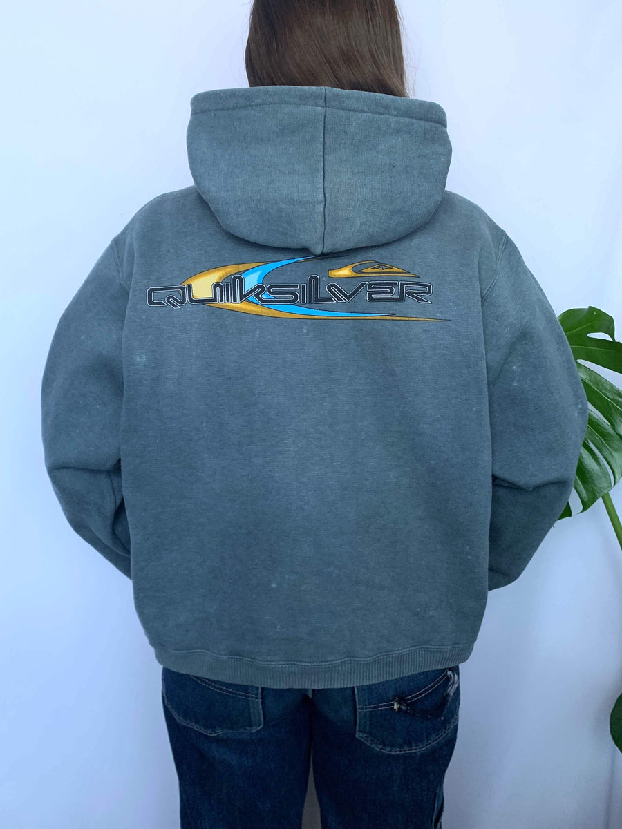 FADED 90S QUIKSILVER GRAPHIC HOODIE - 8/10