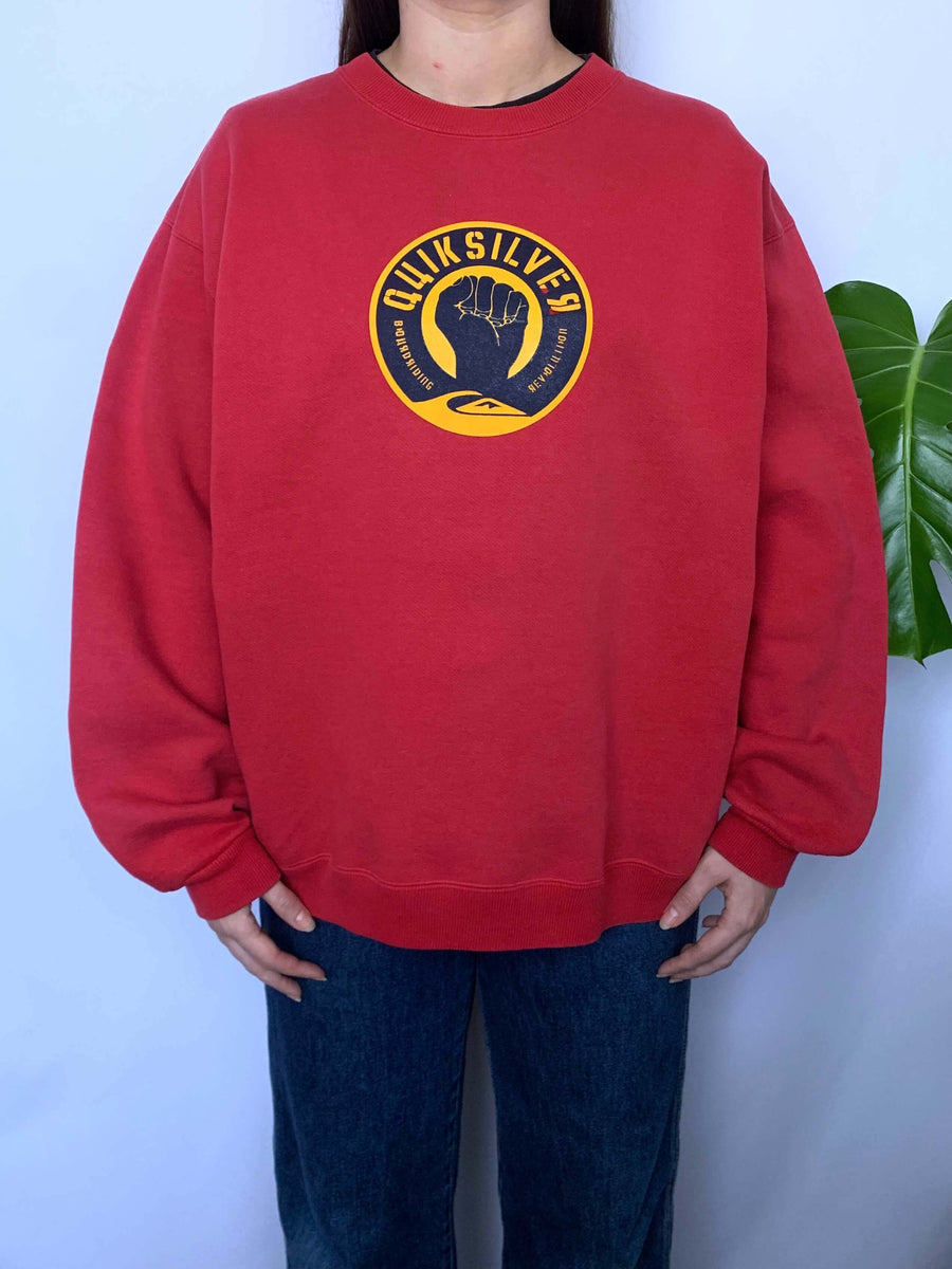 VINTAGE QUIKSILVER 'BOARDRIDING REVOLUTION' CREWNECK - S/M