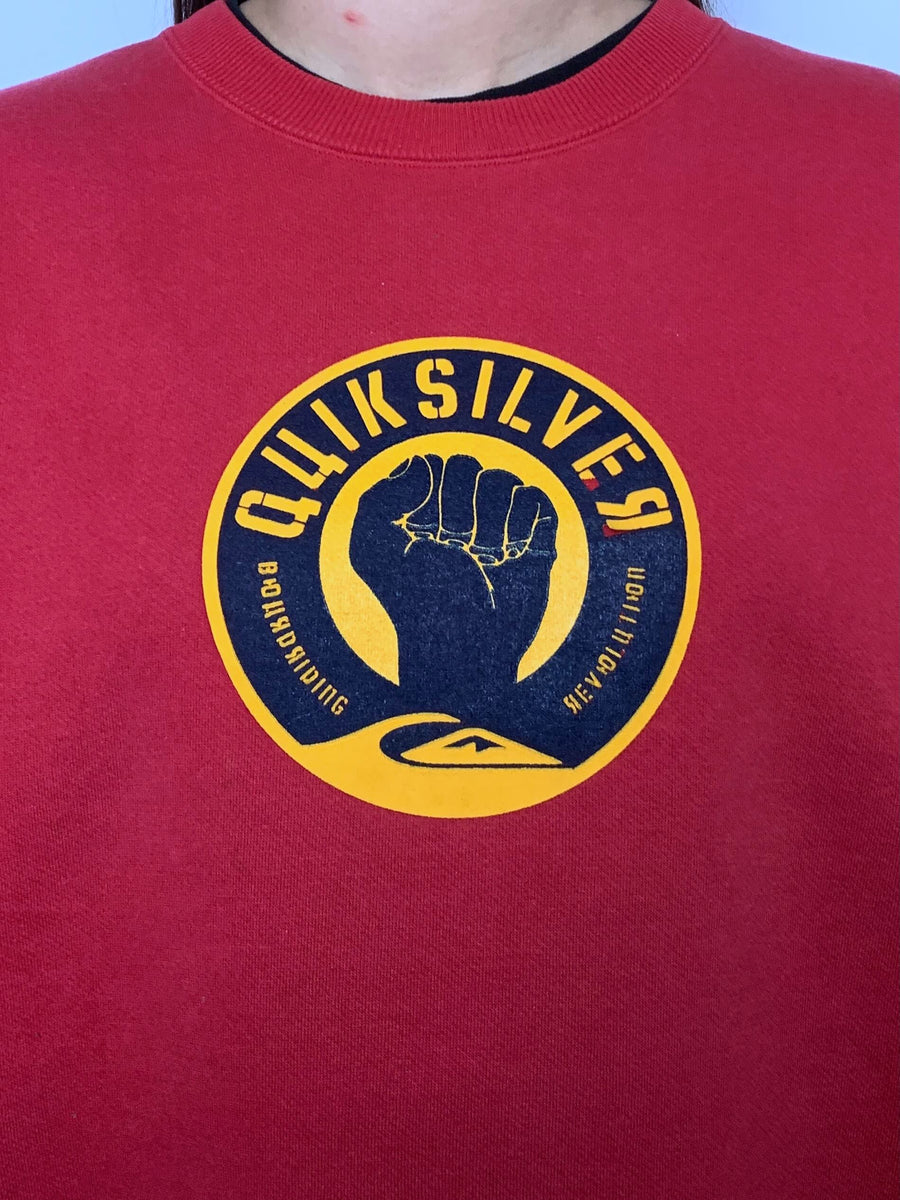 VINTAGE QUIKSILVER 'BOARDRIDING REVOLUTION' CREWNECK - S/M