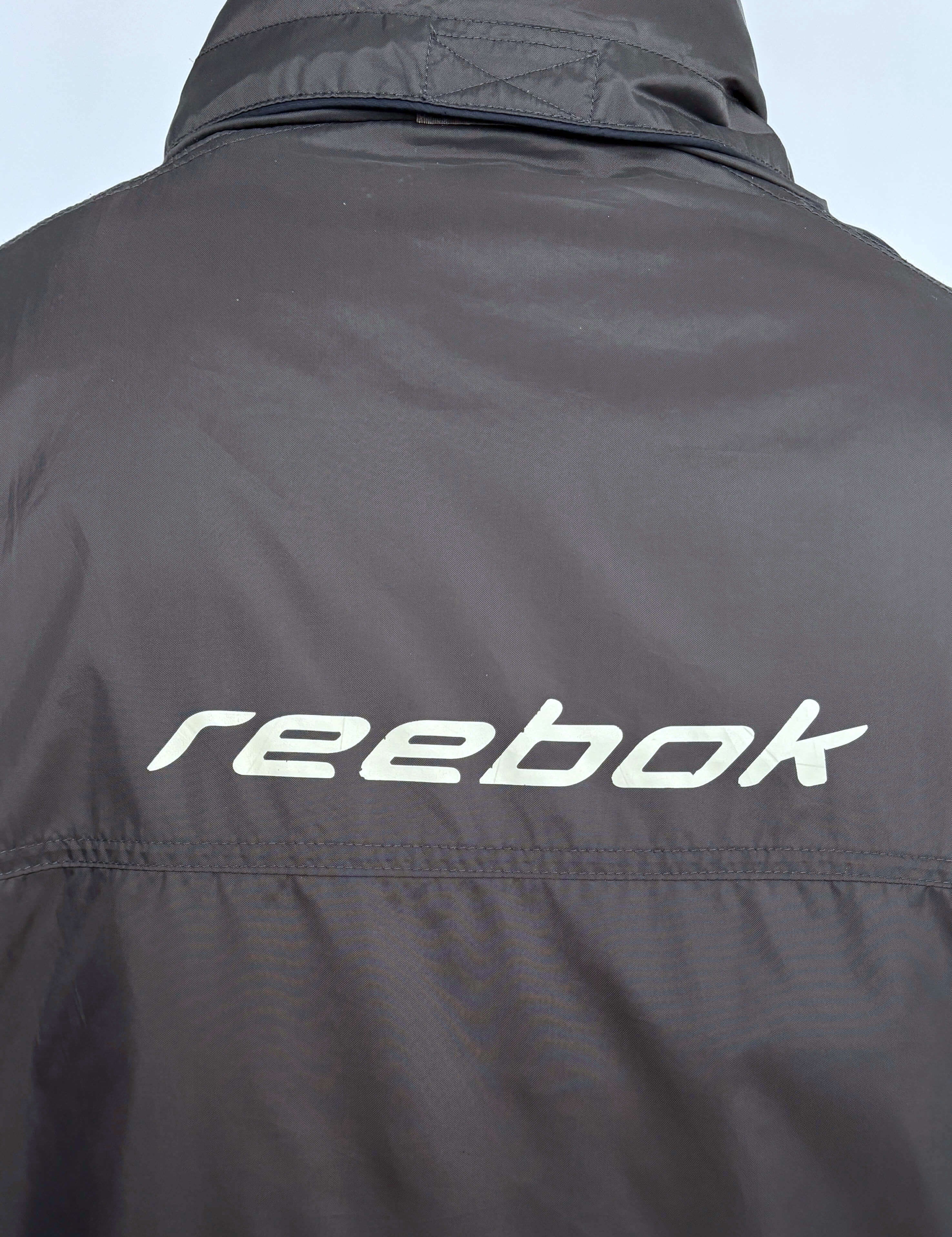 VINTAGE REEBOK SPELLOUT SPRAY JACKET - XL