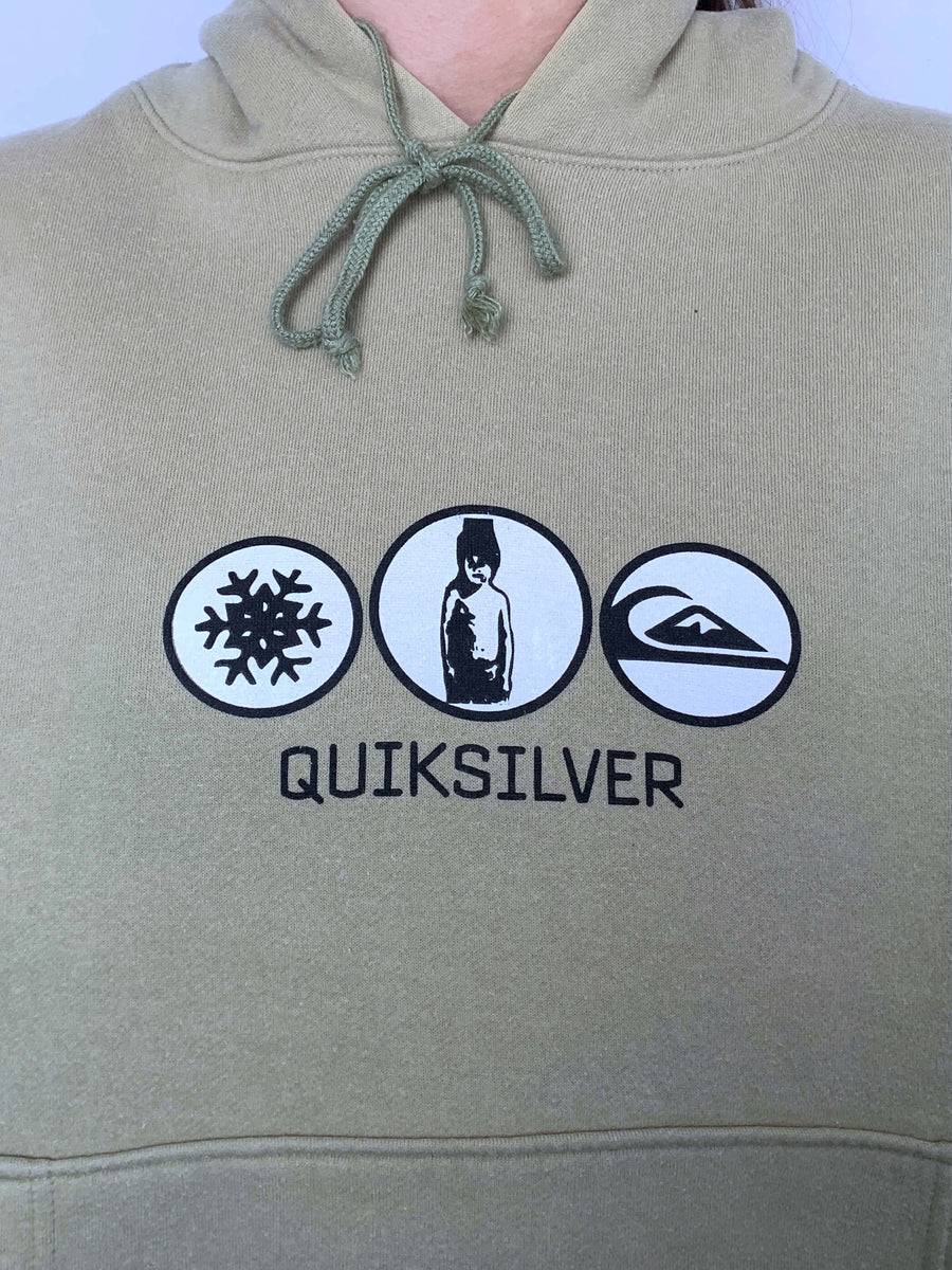 COMFY 90S QUIKSILVER TRIPLE GRAPHIC HOODIE - S/10